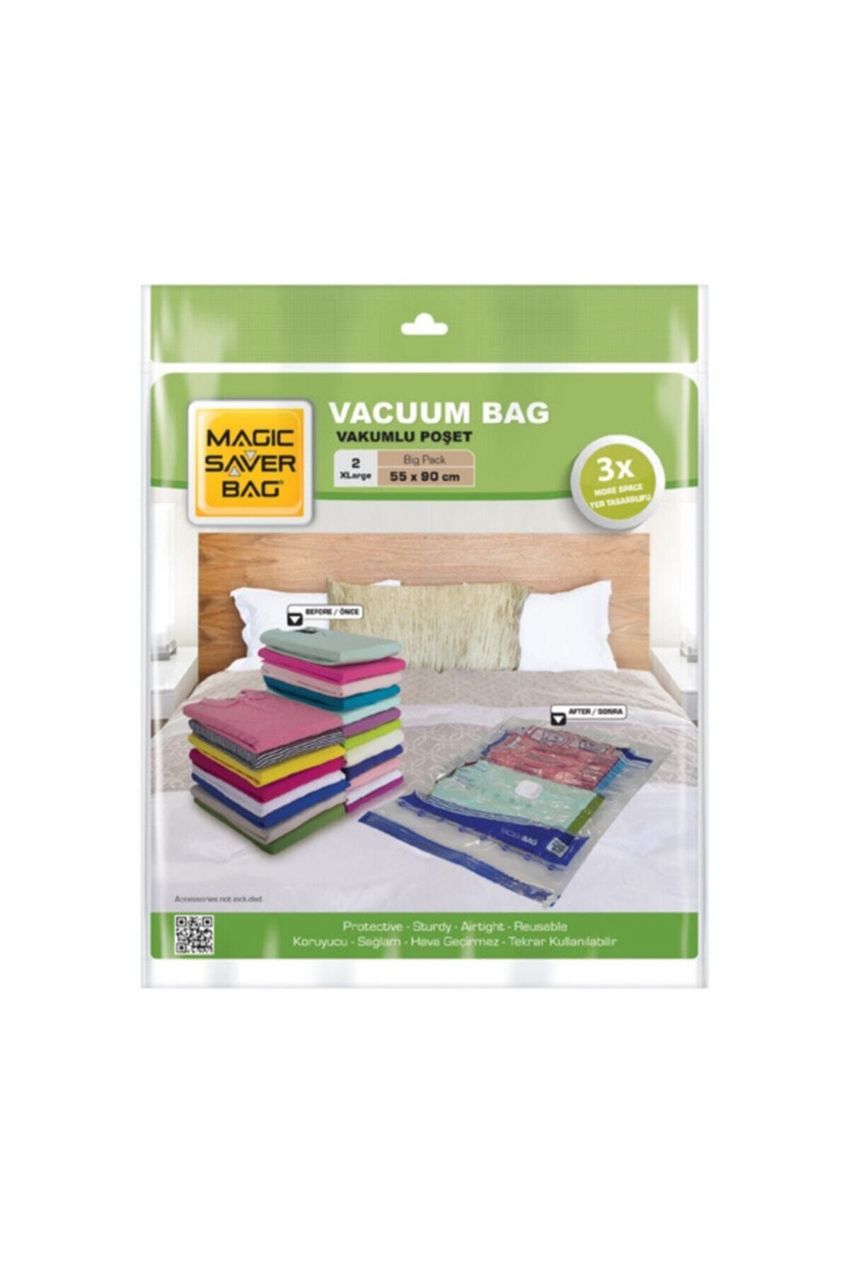 Magic Saver Bag Vakumlu Poşet Seti (55x90 cm) Xl 2'li