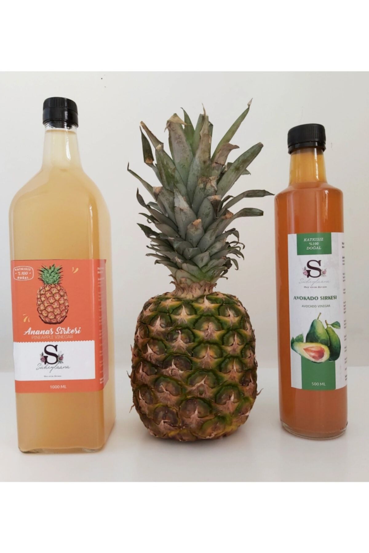 Süheylaana Doğal Ananas Sirkesi 1 lt Ve Doğal Avokado Sirkesi 500  ml