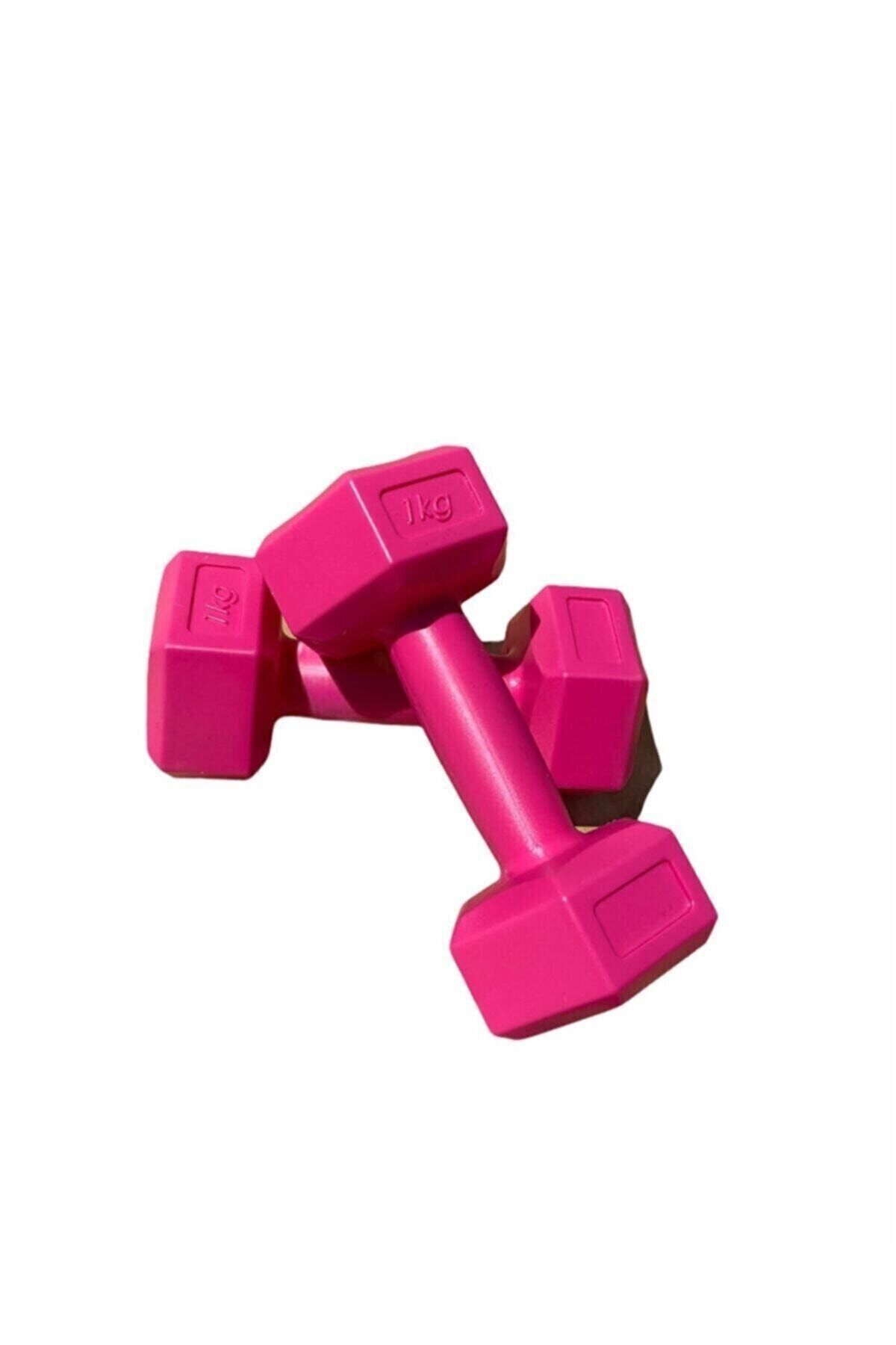 nephilim Pembe Dambıl Köşeli 1 Kg 2 Adet Mini Plates Fitness Seti Mini Dambıl Seti