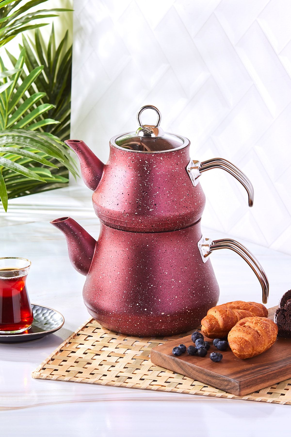Karaca Biogranit Midi Çaydanlık Takımı Red