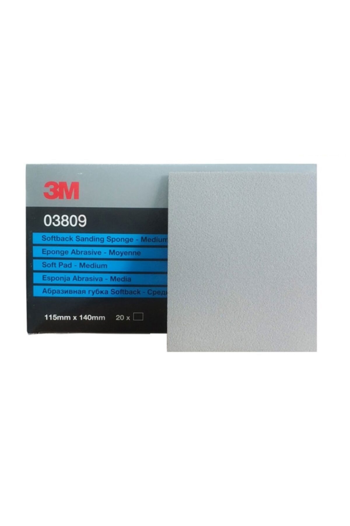 3M 3809 Tabaka Sünger Zımpara Fine 115x140mm 1 Paket (20 Adet)