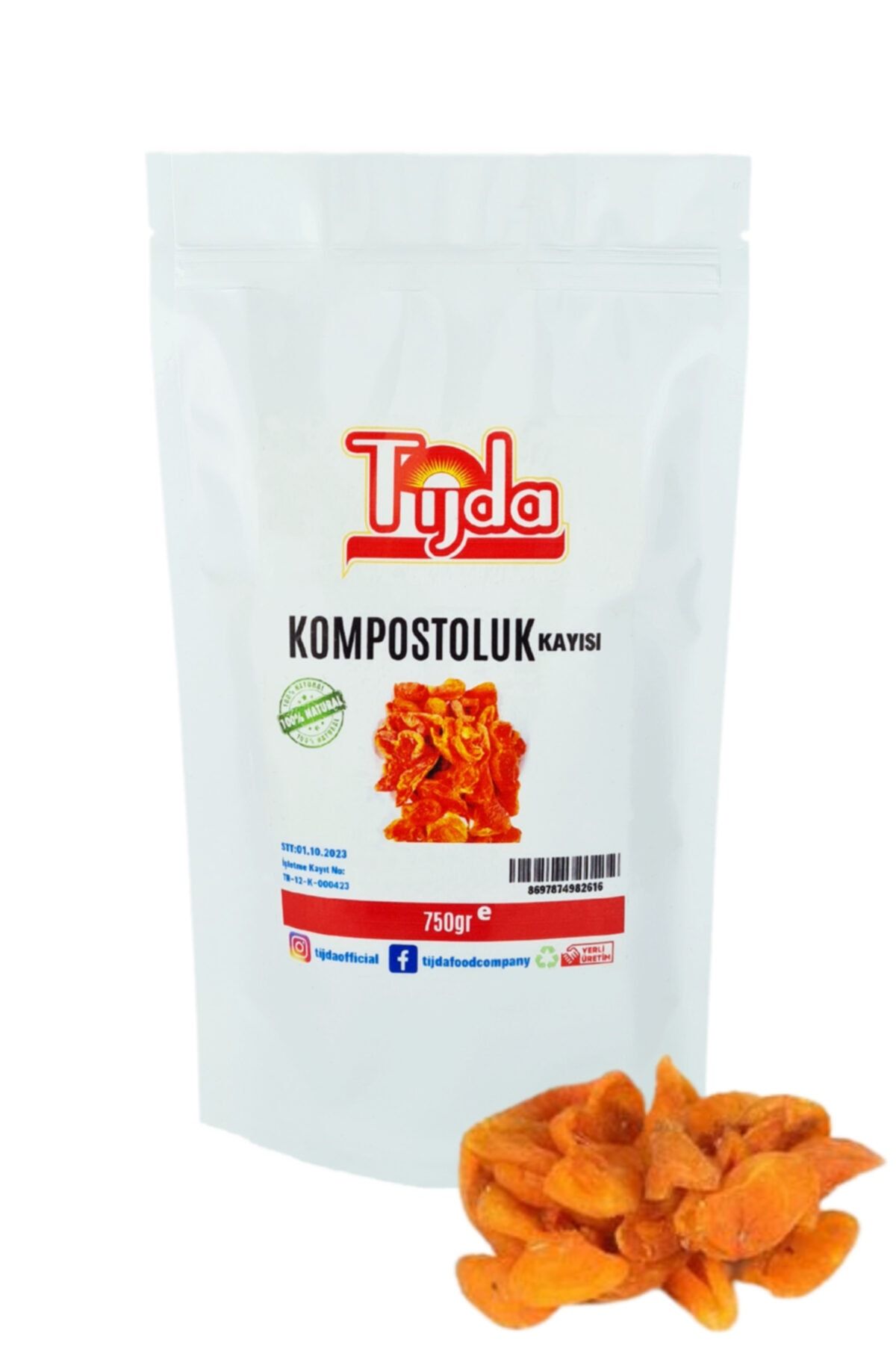 TİJDA Kompostoluk Hoşaflık  Kayısı 750 g