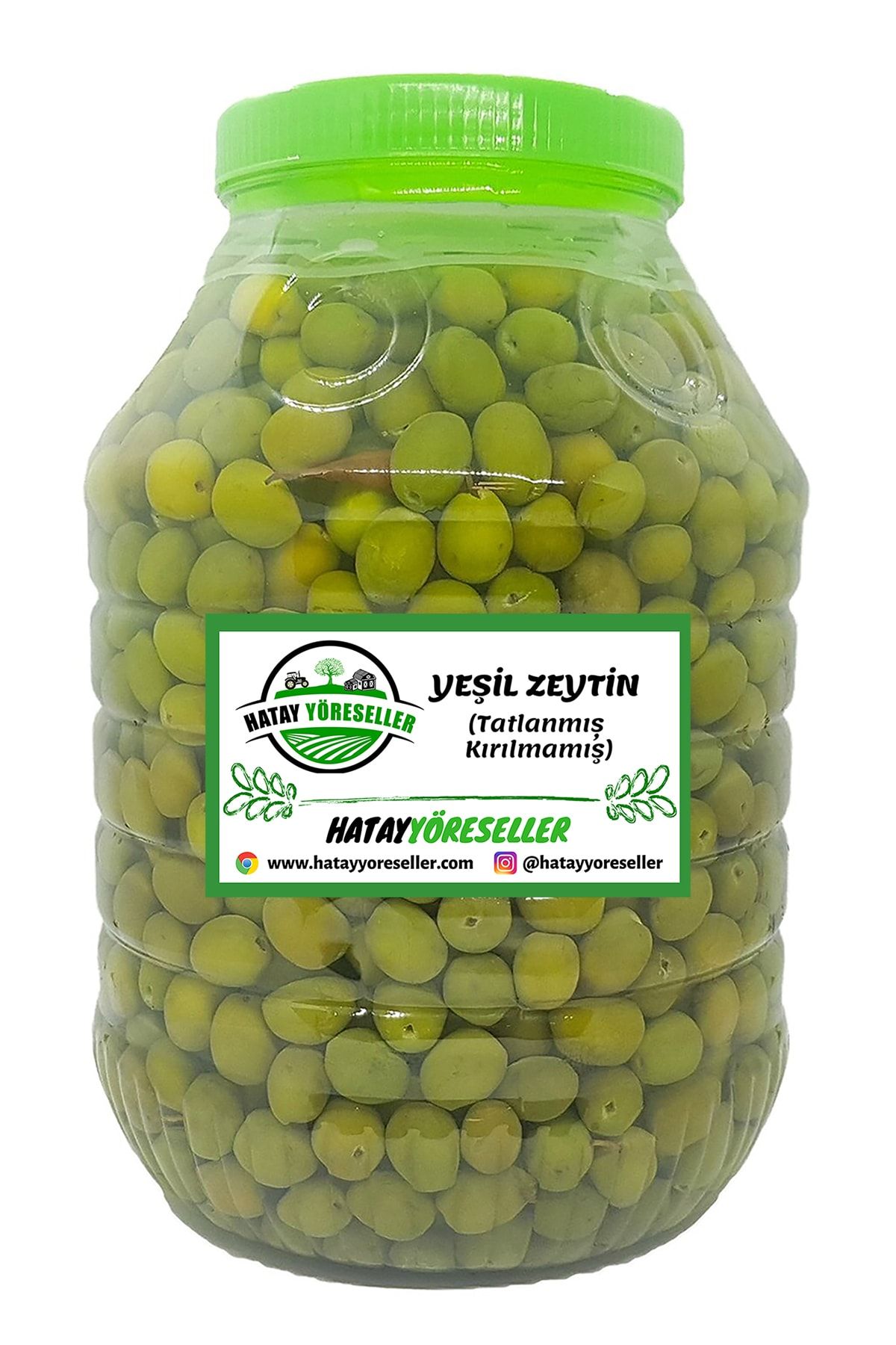 Hatay Yöreseller Yeşil Zeytin 5 Kg (TATLANMIŞ-KIRILMAMIŞ)