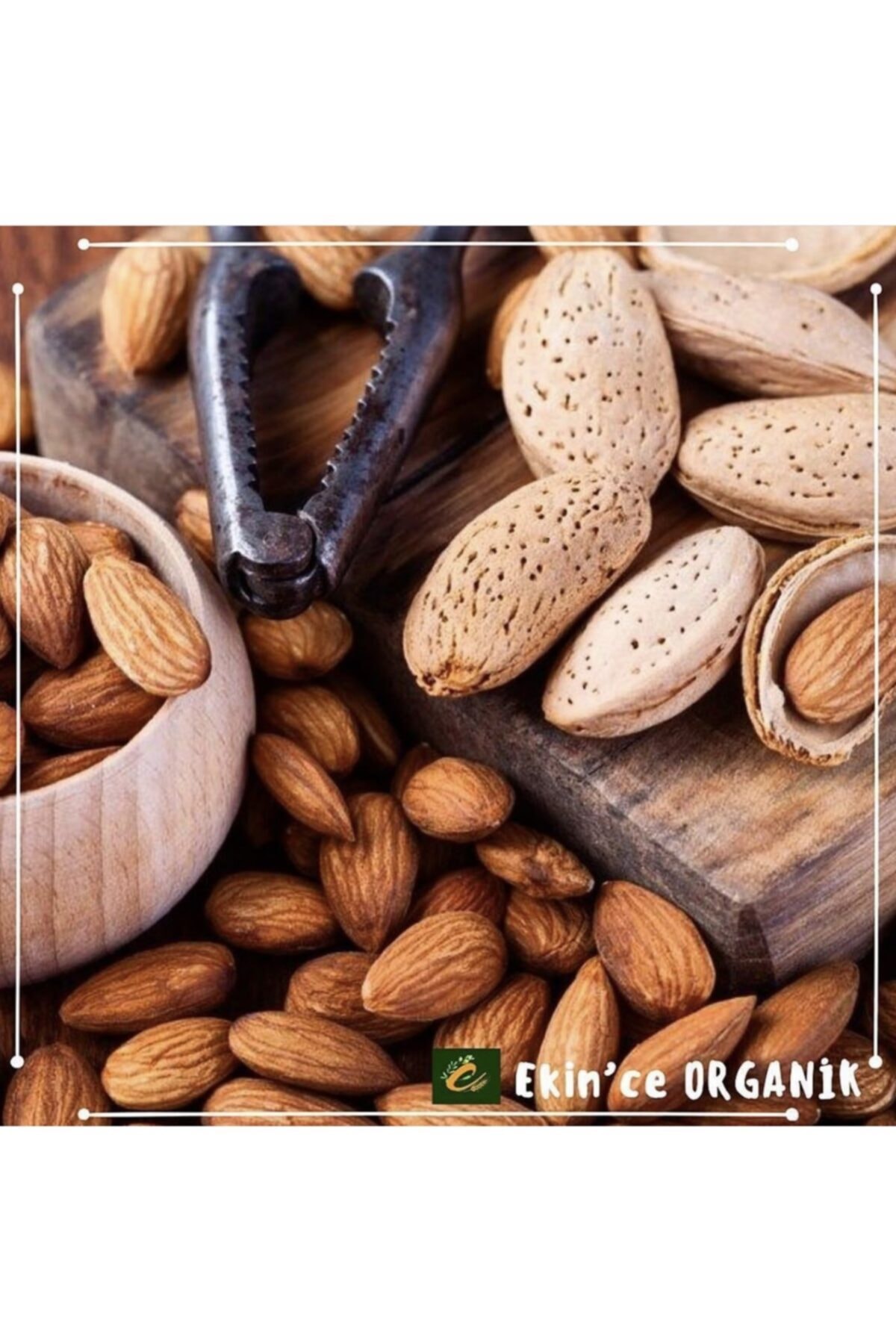 EKİNCE ORGANİK Elle Kırılan Kabuklu Badem (500gr)