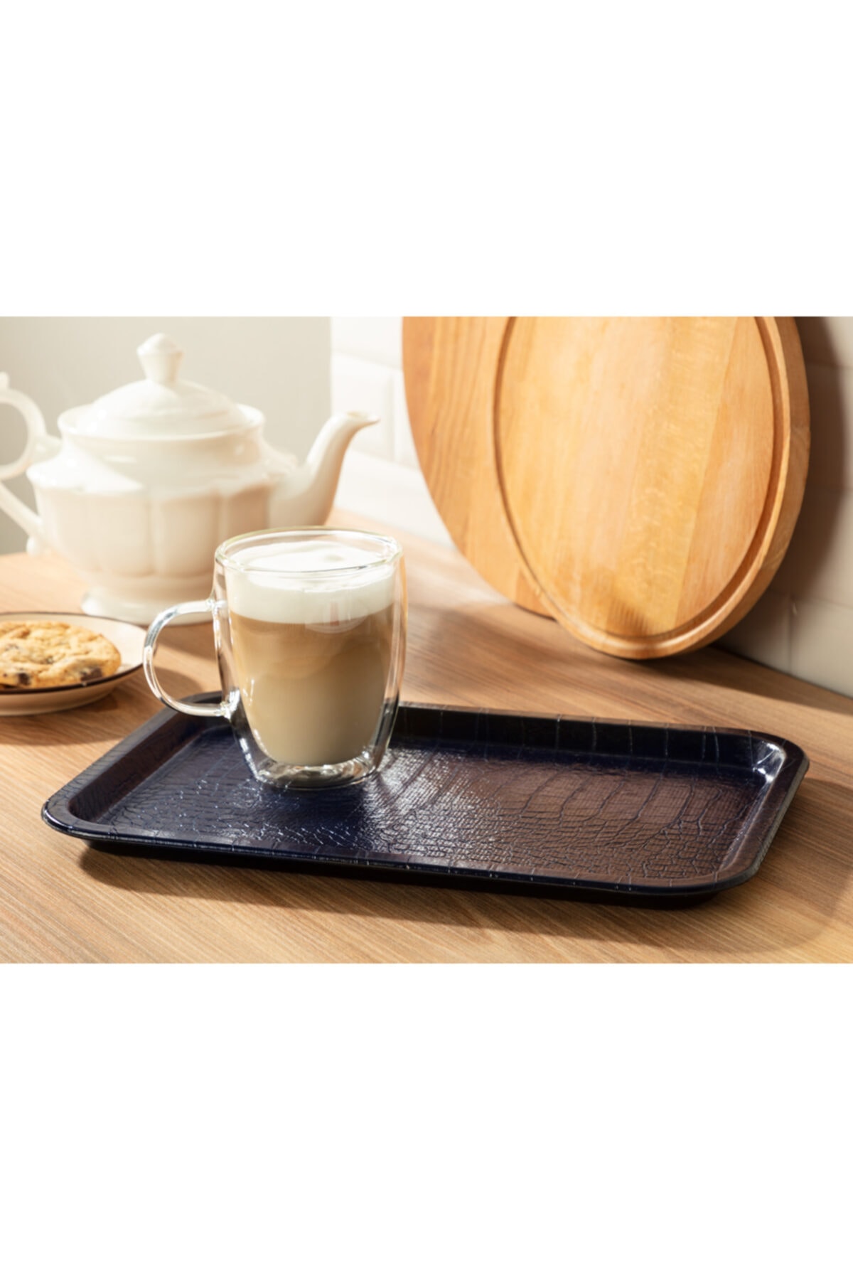 Madame Coco Crocodile Dikdörtgen Tepsi - Lacivert