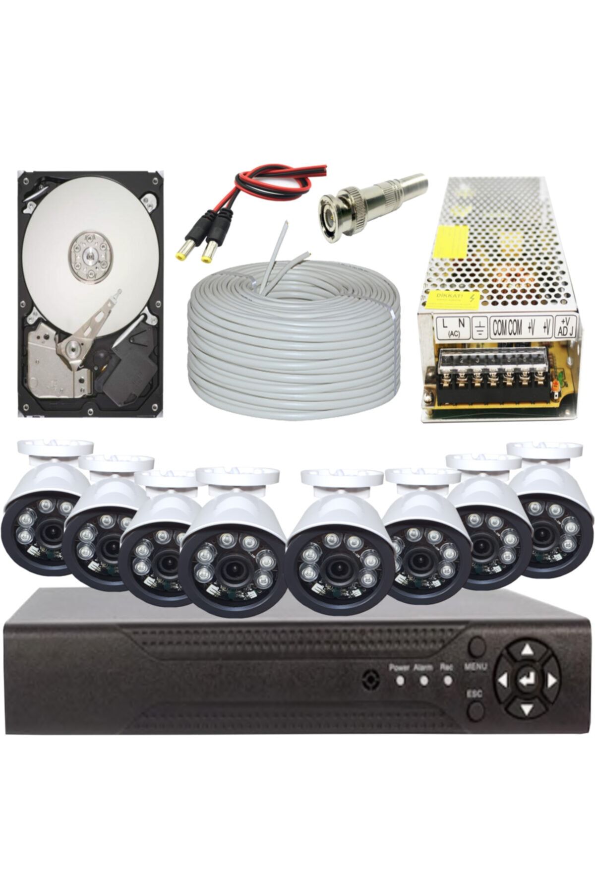 ELİTCAM Elit 8 Kameralı Pro Set Full Hd 1080p Hdd Dahil