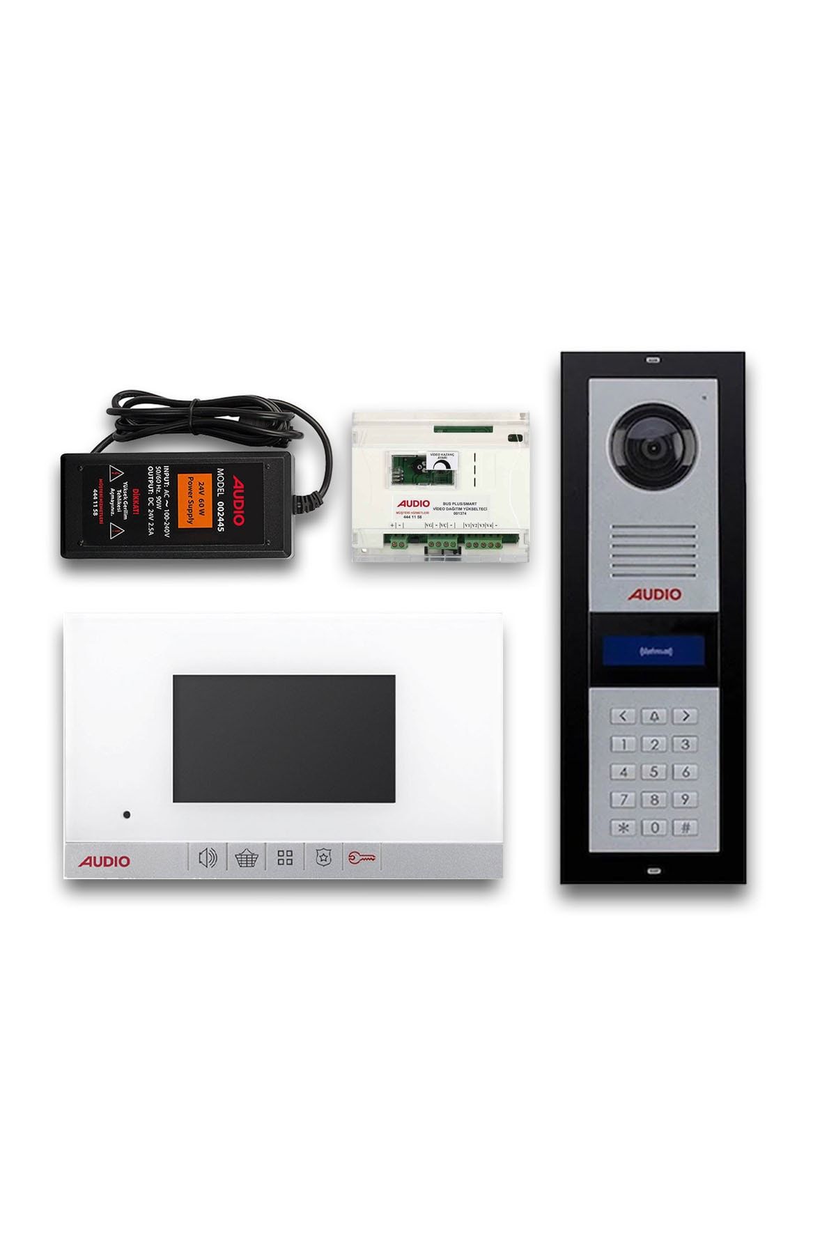AUDİO 19 Daire Görüntülü Diafon Paketi (beyaz)