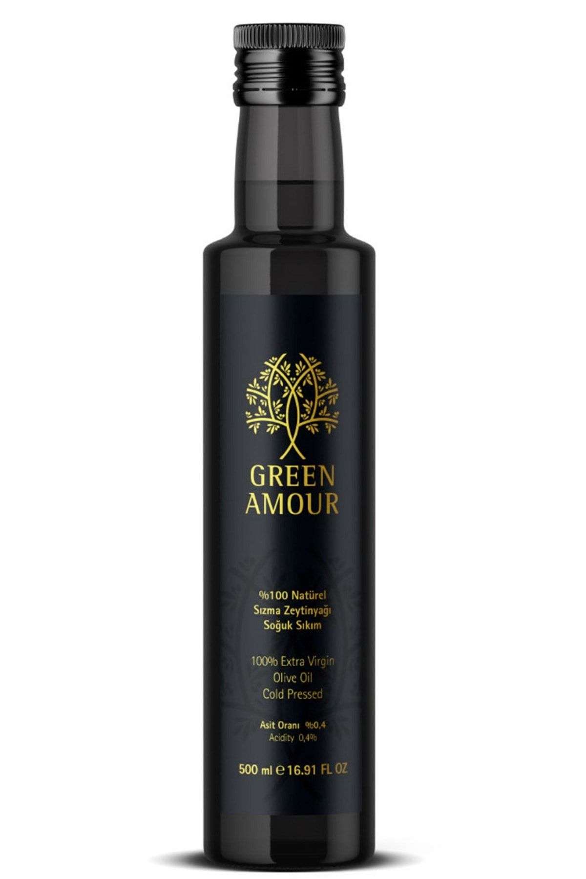 Green Amour Soğuk Sıkım %100 Natürel Sızma Zeytinyağı Düşük Asit - Yüksek Polifenol 500 ml
