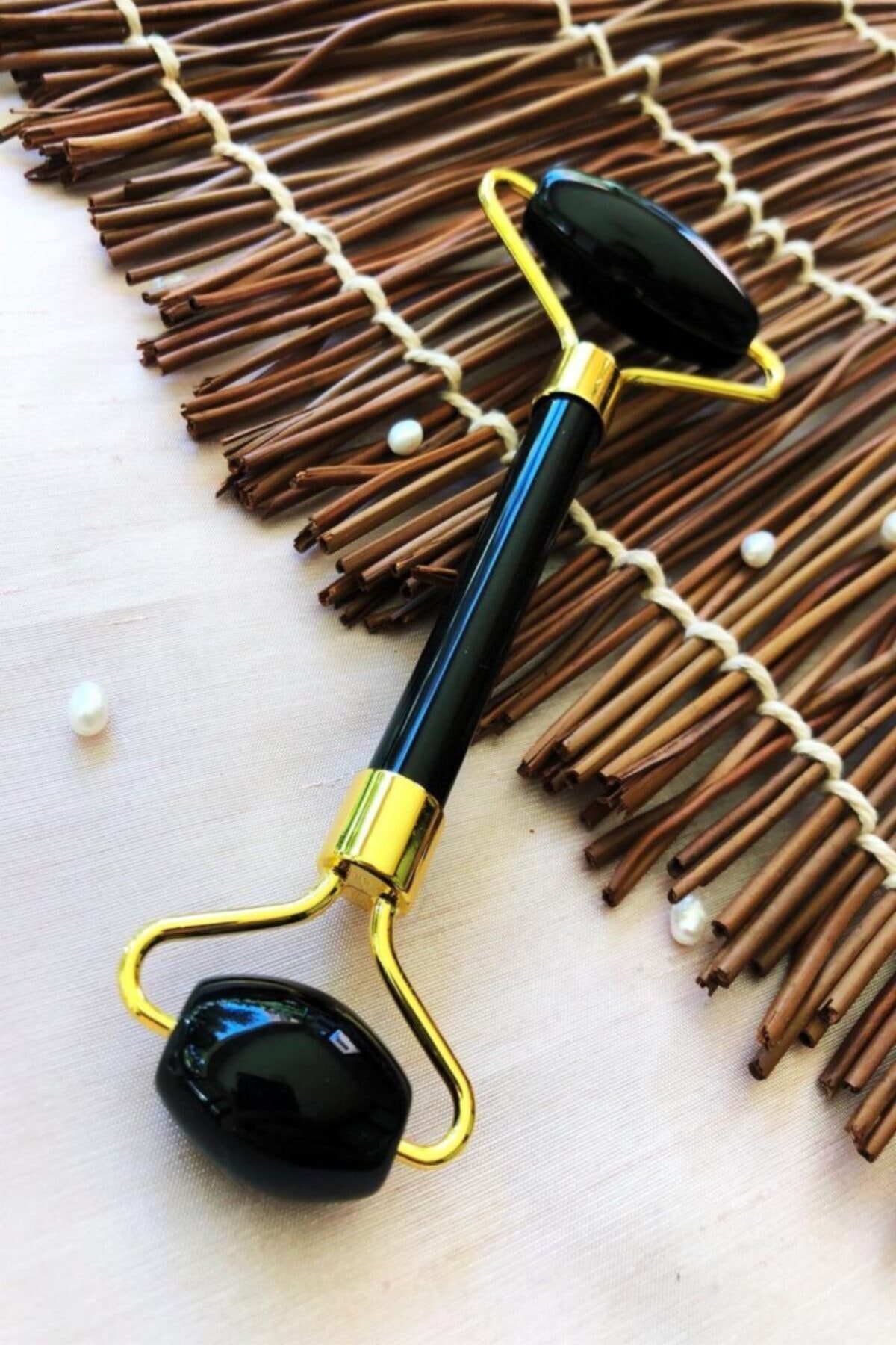 ZAVANSA Doğaltaş El Yapımı Afrika Koleksiyonu Kadın Obsidyen Taşı Masaj Aleti Yahl2