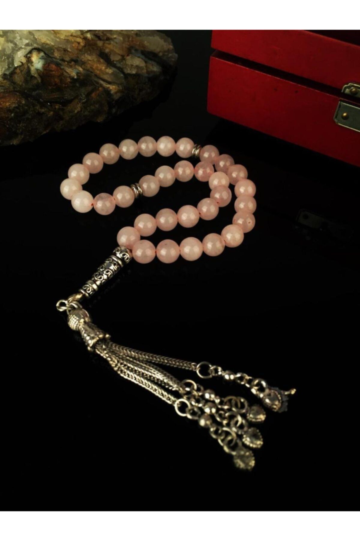 ZAVANSA Doğaltaş Pembe Kuvars Tesbih Xah7