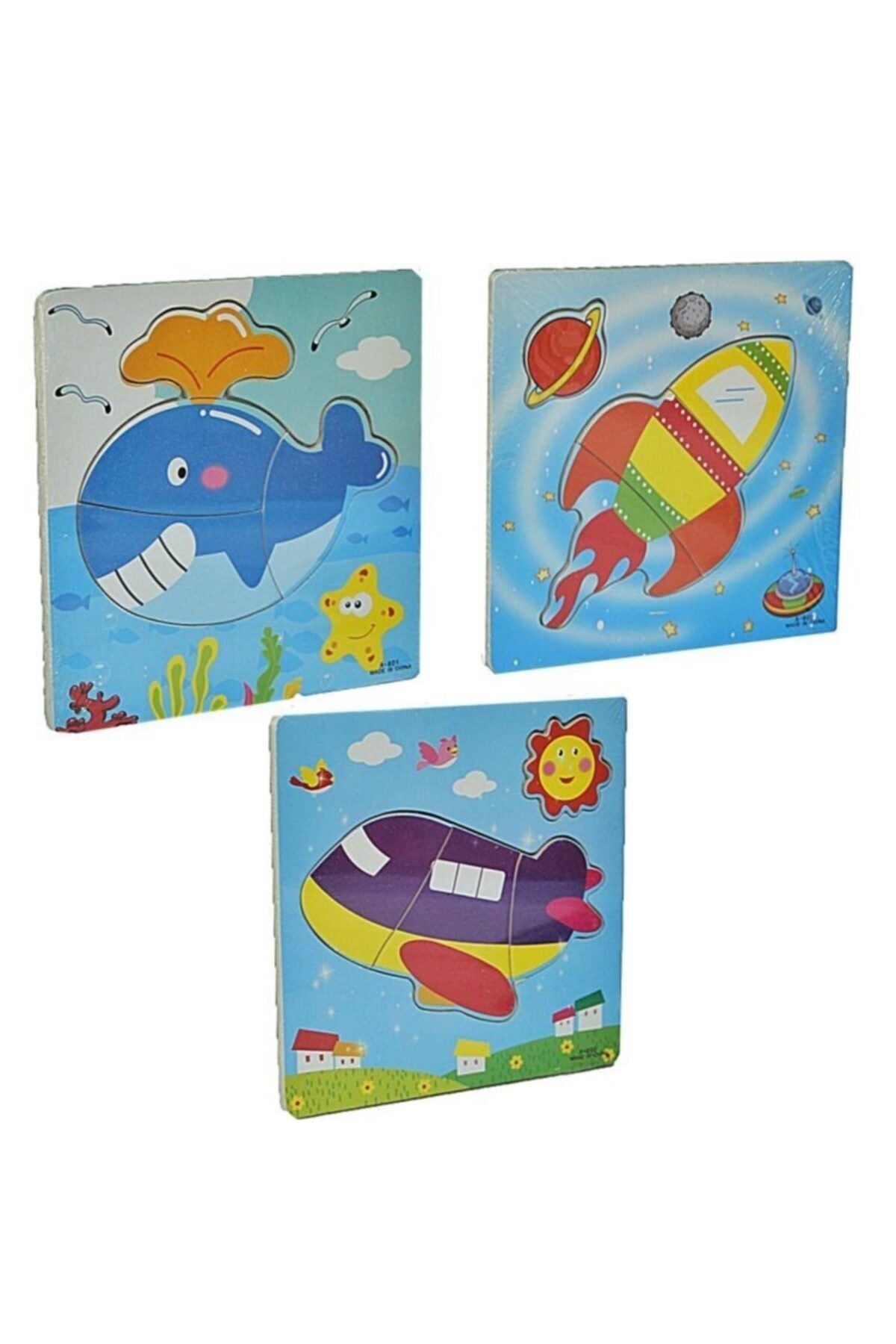 Bircan +10 Aylık Bebek Eğitici Öğretici Ahşap Puzzle Motor Becerisi Yapboz