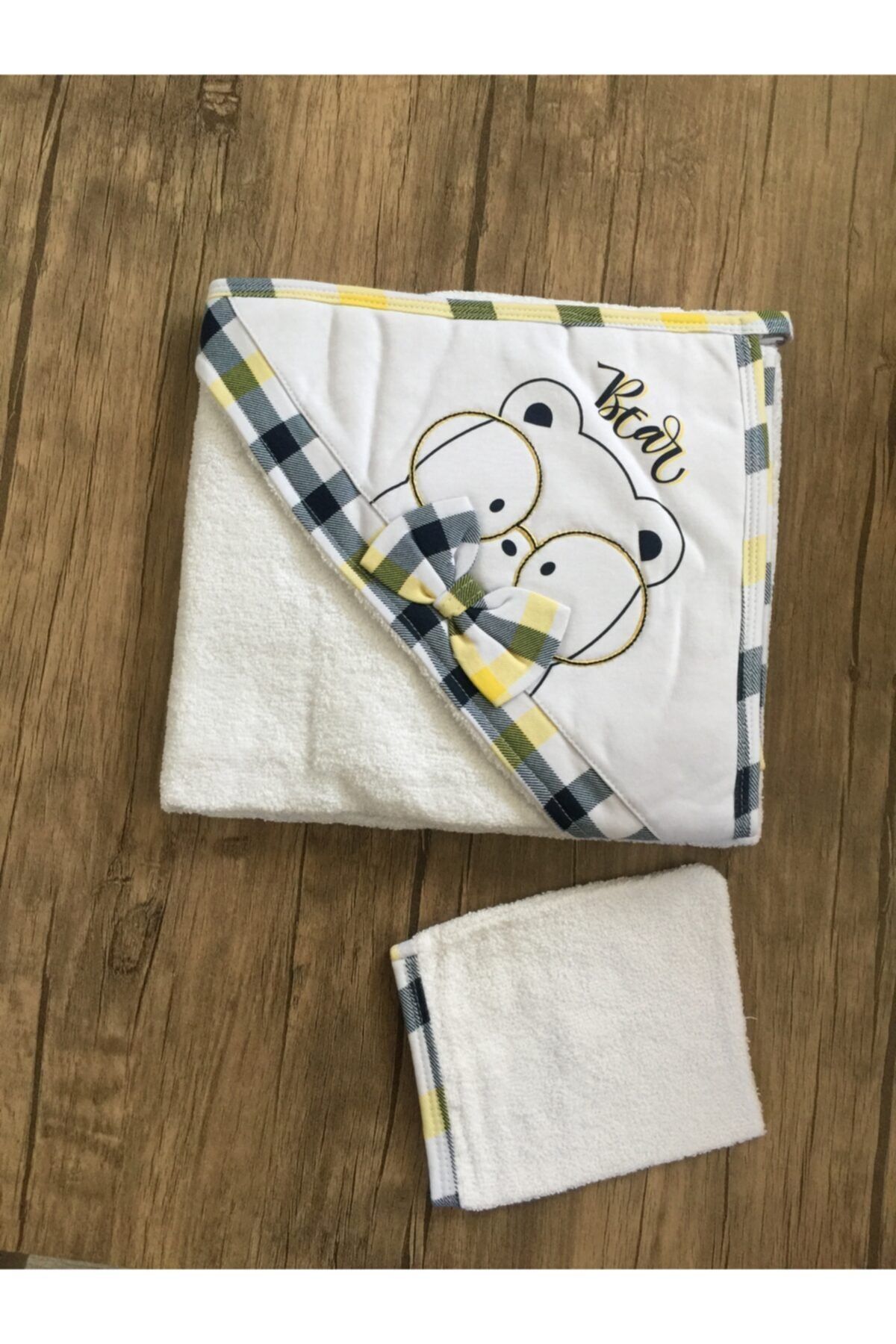 nevrankids Gözlüklü Ayı Desenli Bebek Havlusu