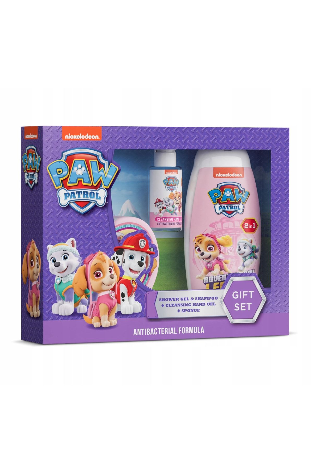 BIES Paw Patrol Girl Gift Set Duş Jeli Şampuan + El Temizleme Jeli + Banyo Süngeri Kız Çocuk Seti