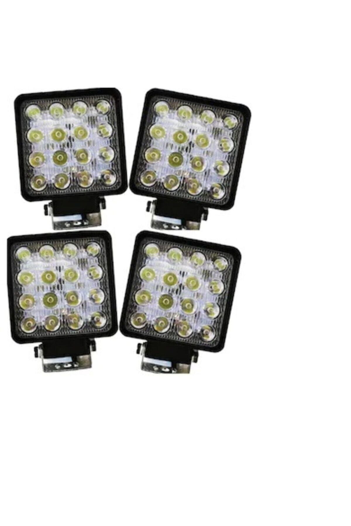 Yollabro 16 Led Kare Off Road Sis Lambası 4 Lü