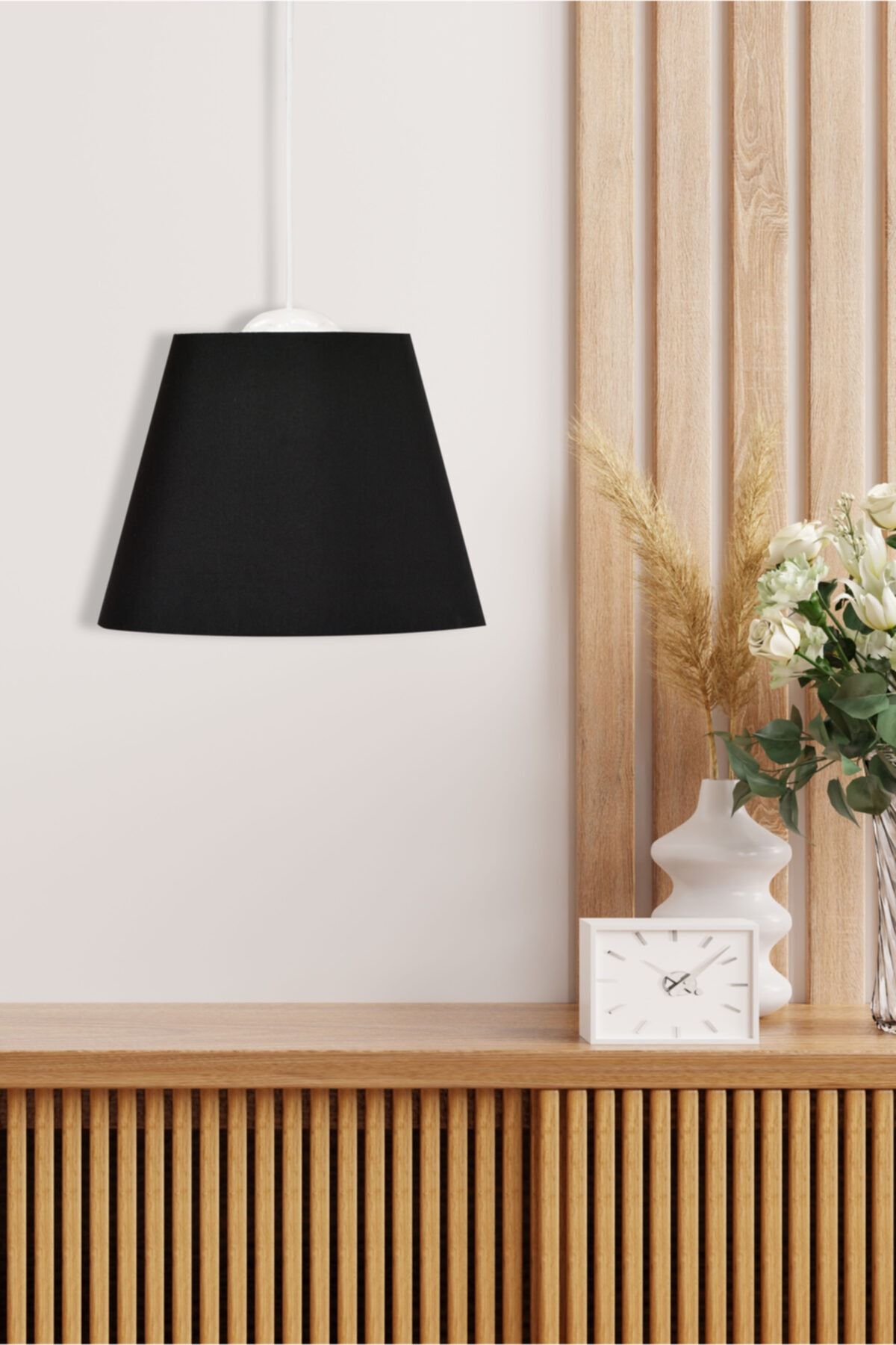 sinerjistore Tekli Sarkıt Siyah Modern Avize