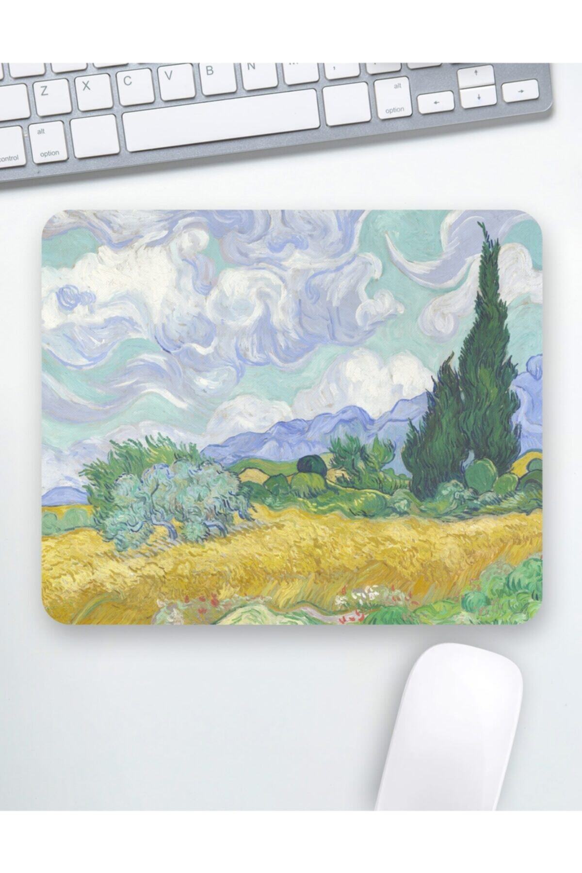 Atölye Çizgi Vincent Van Gogh Wheat Field Kauçuk Tabanlı Mouse Pad