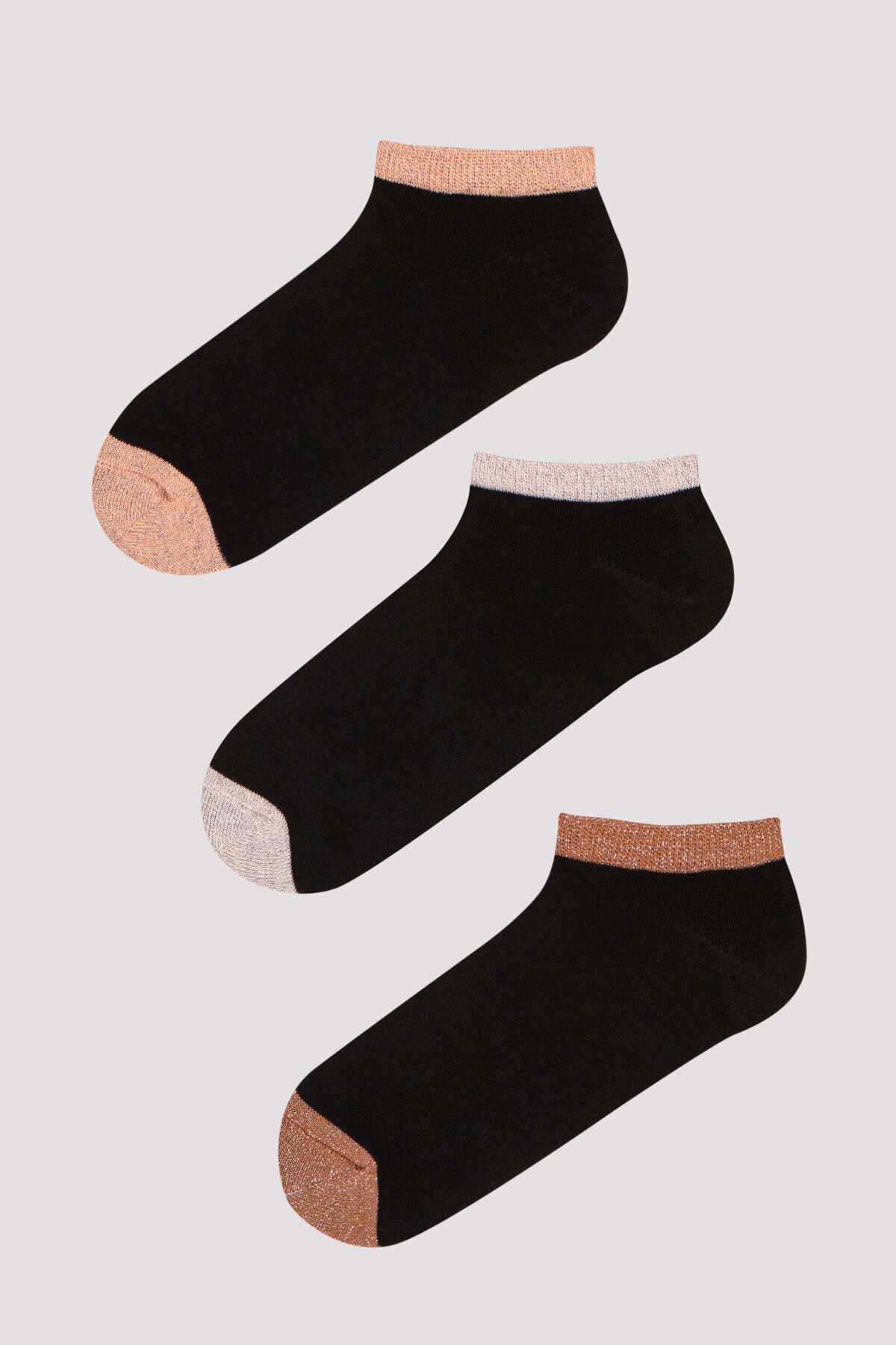 Penti Siyah - Çok Renkli Bright 3lü Patik Çorap