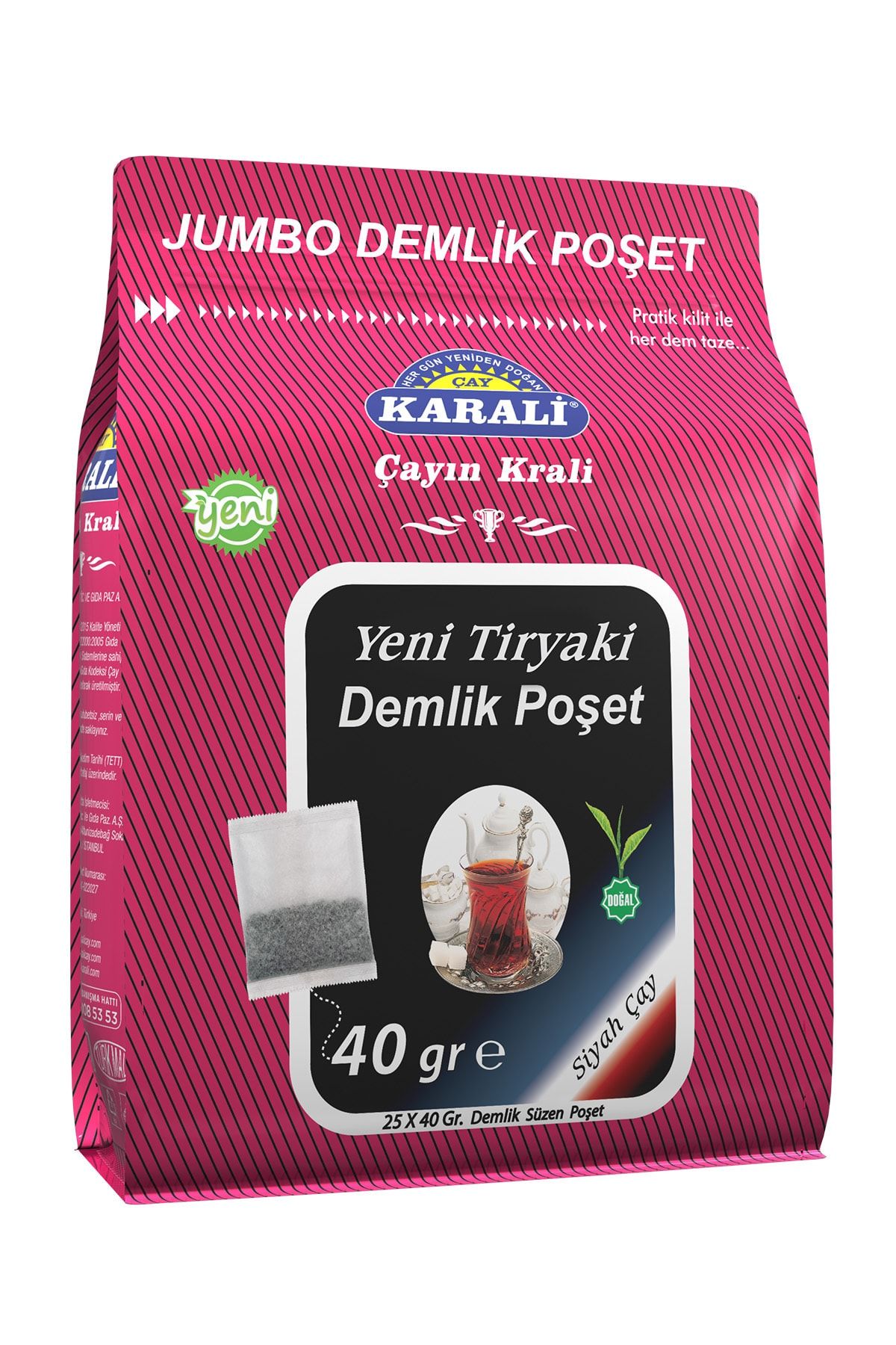 Karali Çay Karali Tiryaki Jumbo Demlik Poşet Siyah Çay 25x40 gr