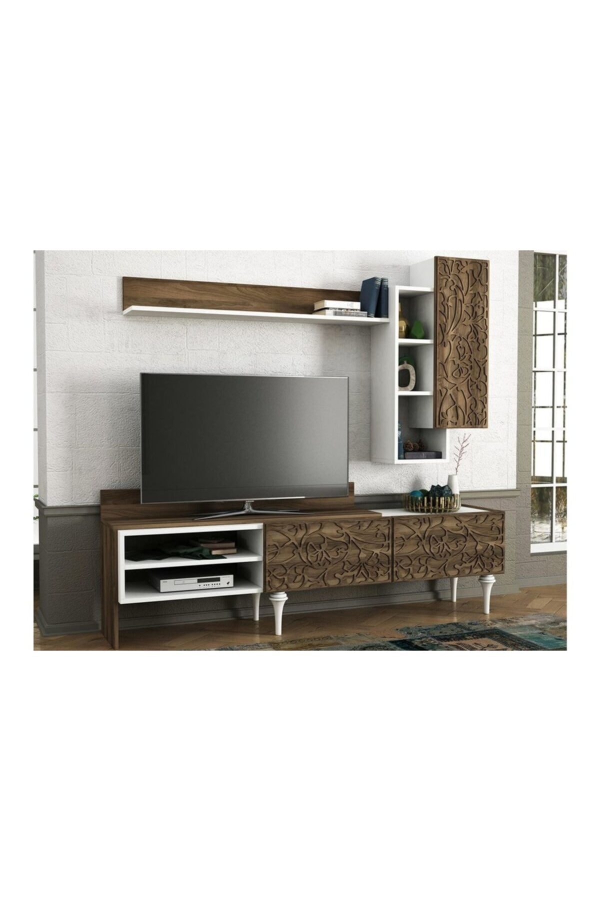 Vivense Exclusive Lenti Tv Ünitesi Beyaz Ceviz