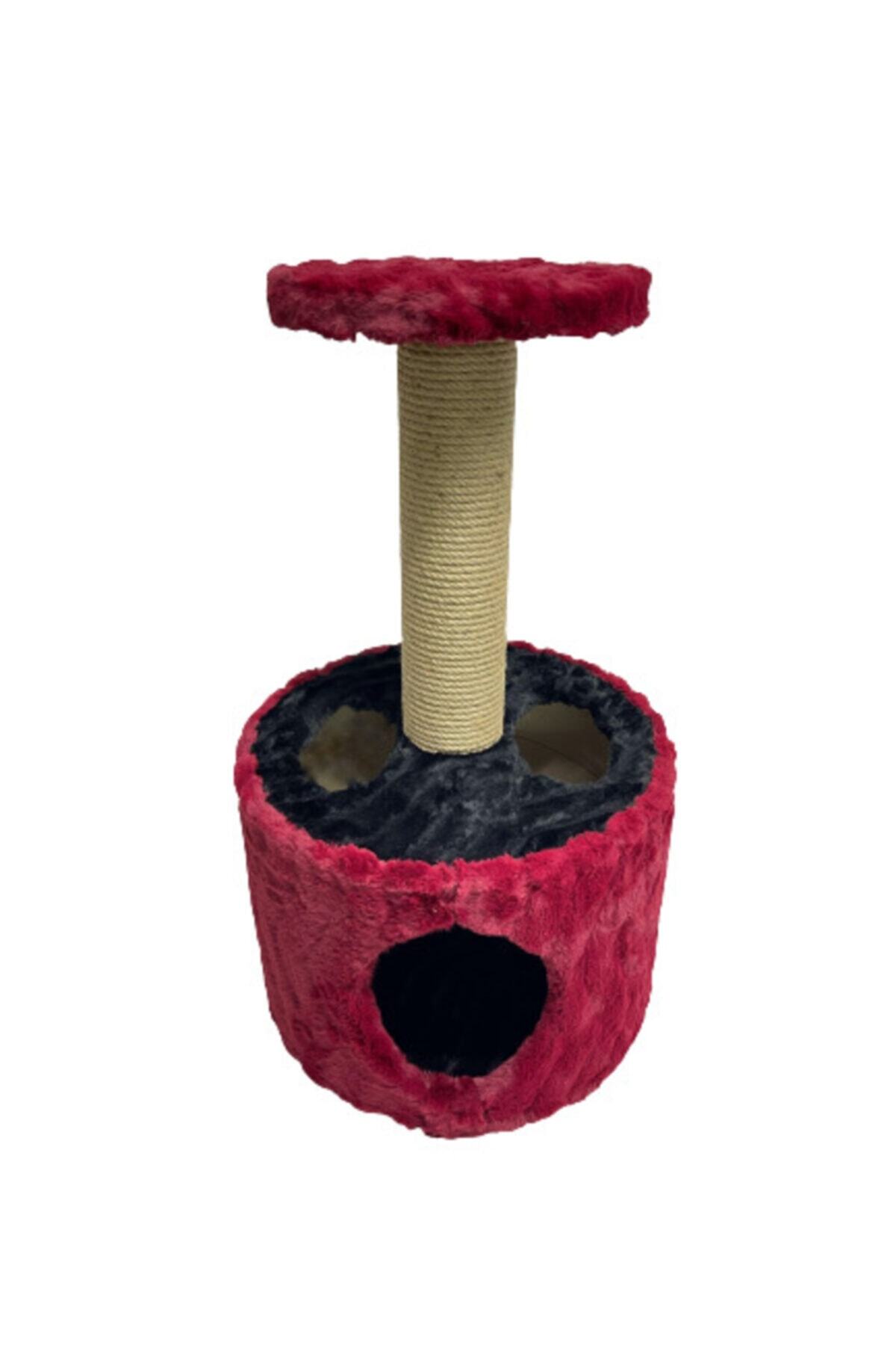 Unipets Yuvarlak Kedi Evi Ve Tırmalama Kırmızı