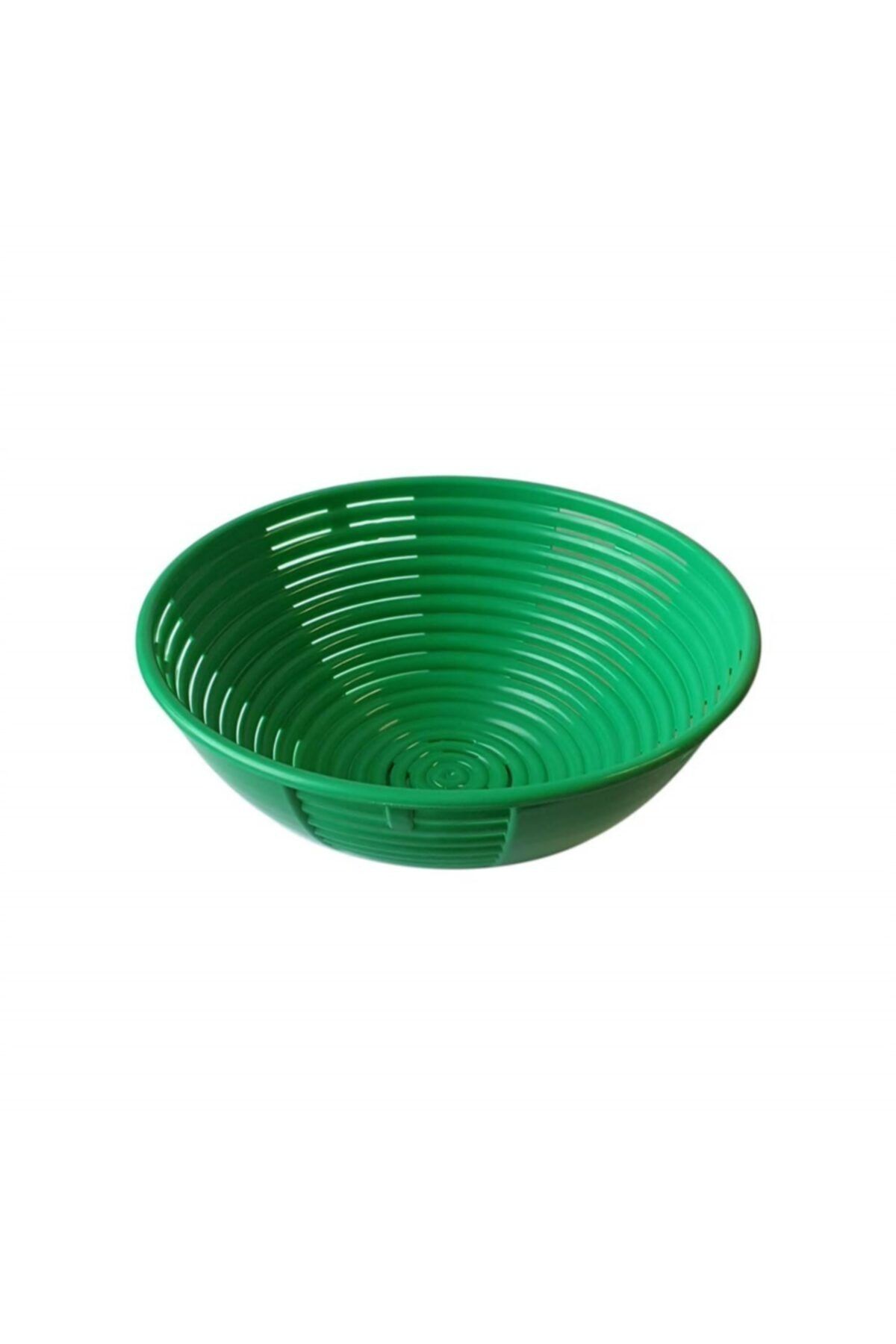 Kumsal Mutfak Yuvarlak Yeşil Plastik Bambu Tipi Ekmek Mayalama Sepeti 25x9 Cm