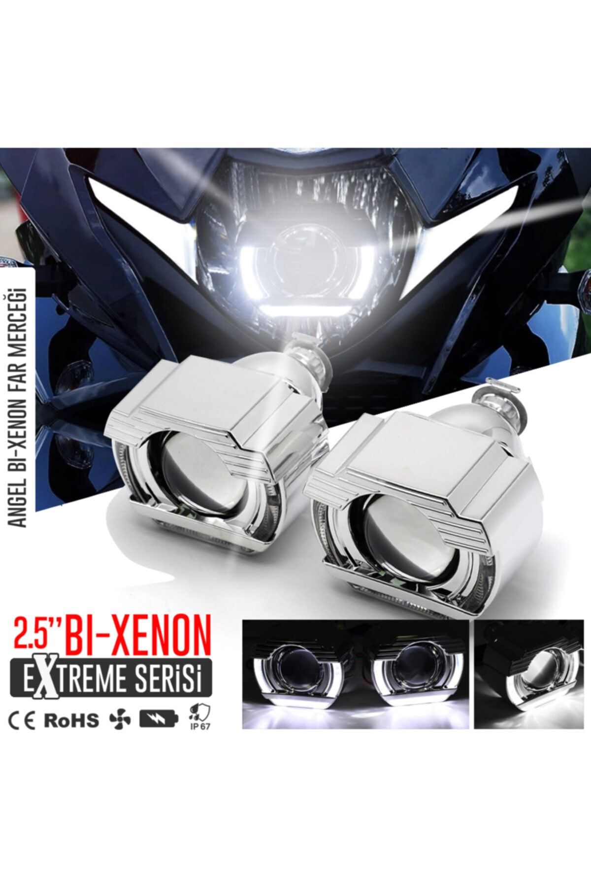 C9 Yeni Jenerasyon Angel Led Bi-xenon Extreme Far Merceği Hd Projektör Oto Sağ Sol Mercekli Lens 2.5\