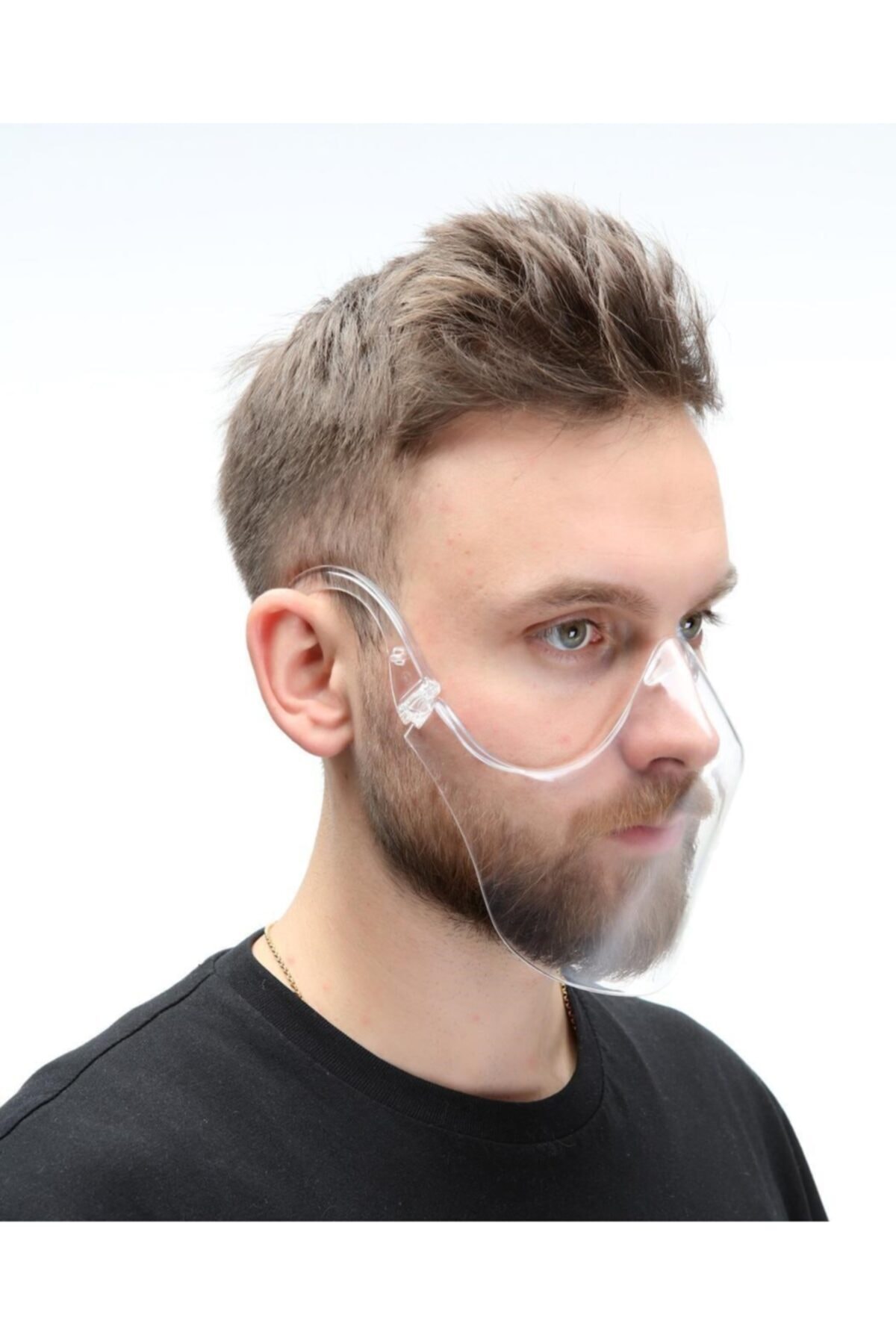LİDER HİZMET MASKE Şeffaf Siperlik Maske 3 Lü Agız Ve Burunu Kapatan Yıkanabilir Pleksi Yüz Maskesi Mouth Shield -3