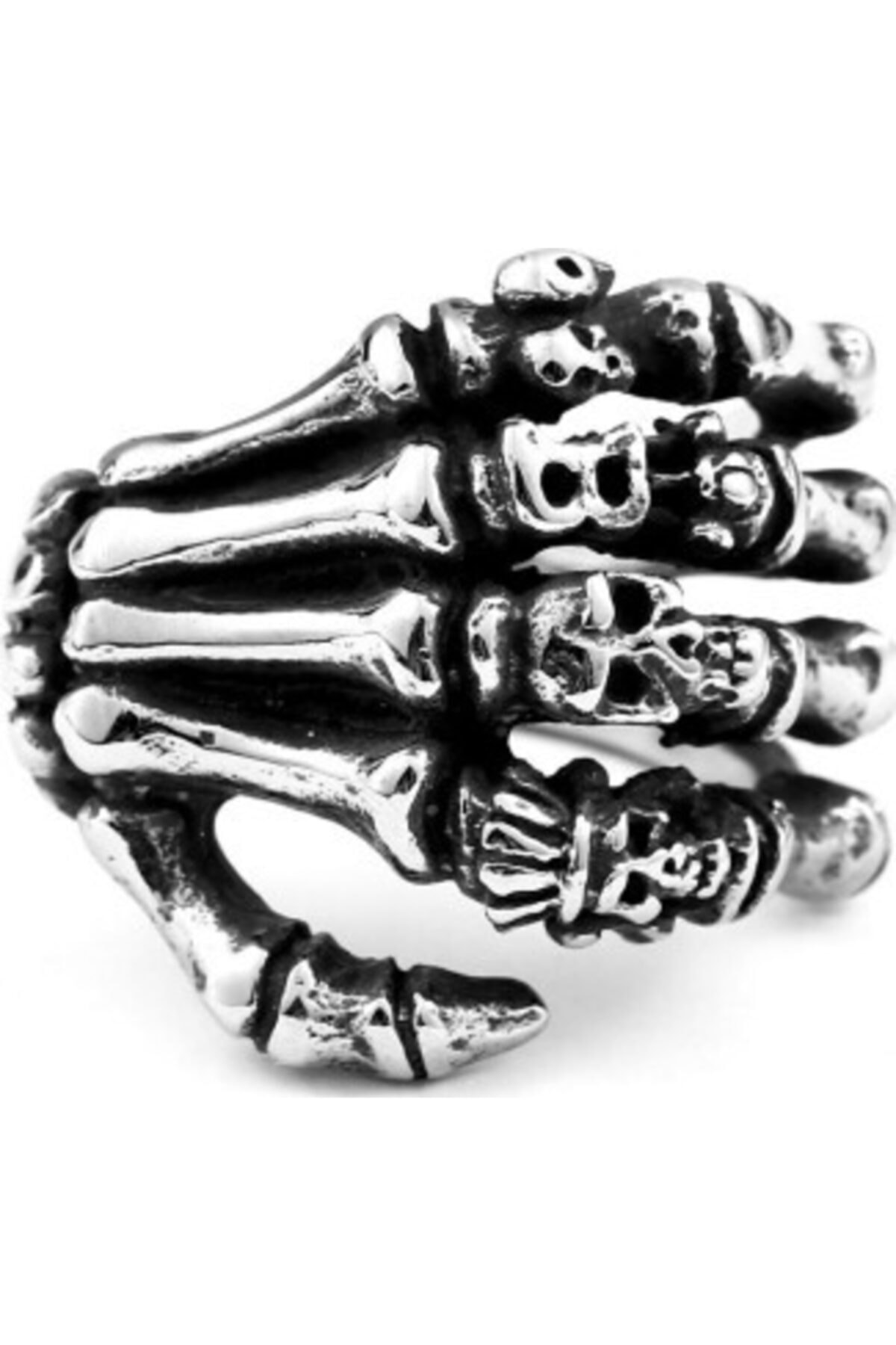 wood piercing Eskitme Paslanmaz Çelik Hip Hop El Kemik Kafatası Yüzük