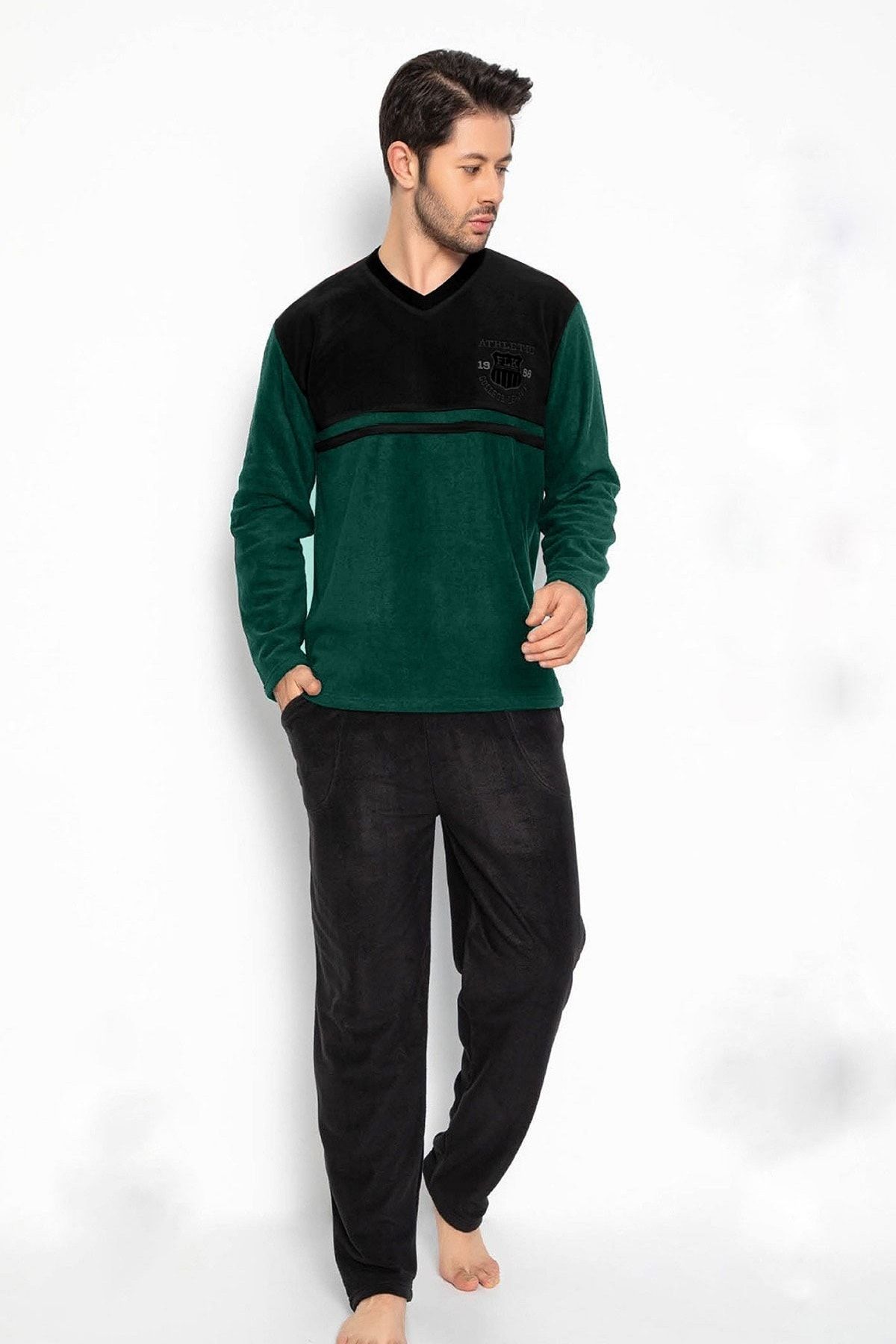 LALİNZA Falkom 7086 Erkek Polar Pijama Takımı