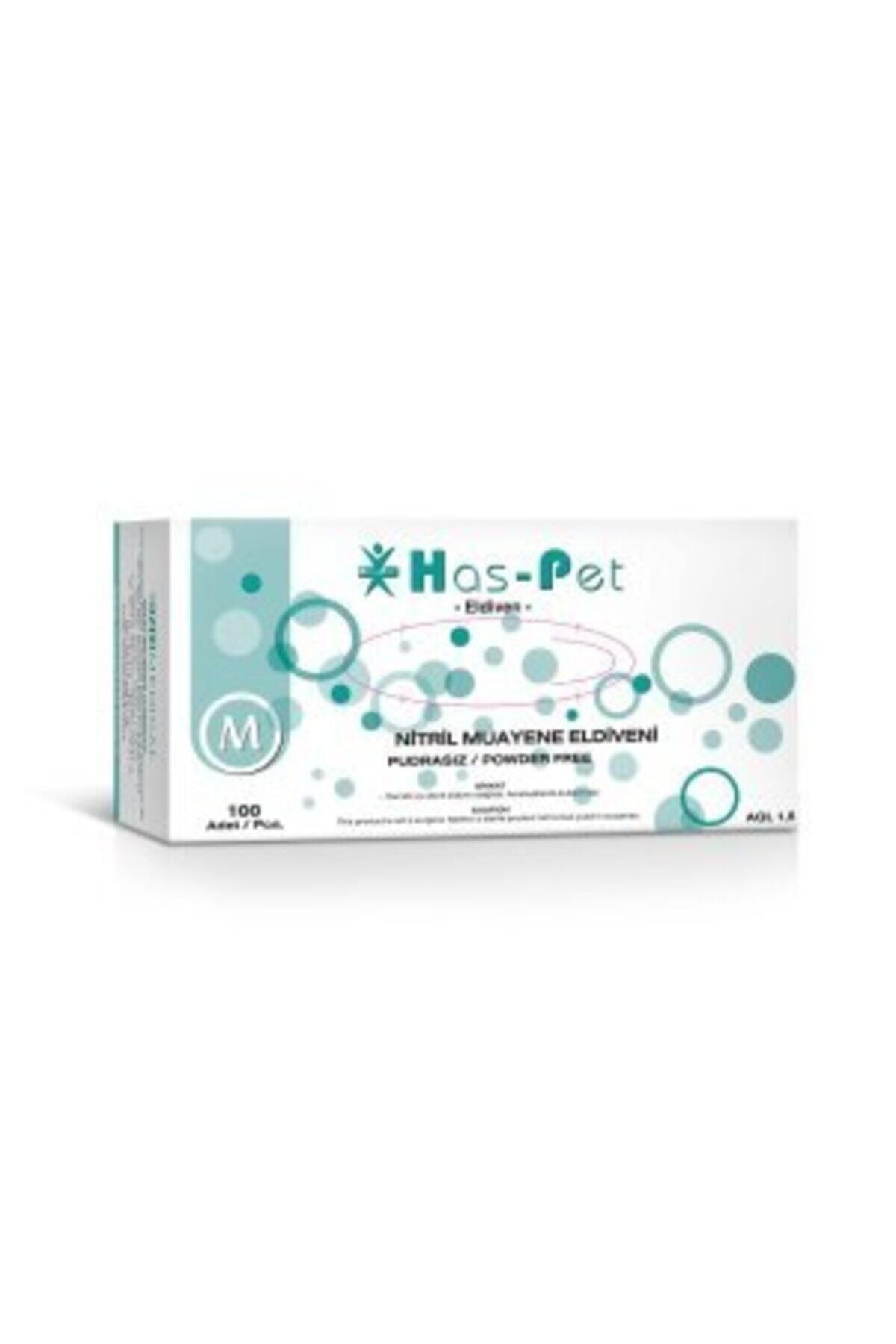 HasPet Pudrasız Muayene Eldiveni Beyaz - 100 Adet - Has-pet (m)