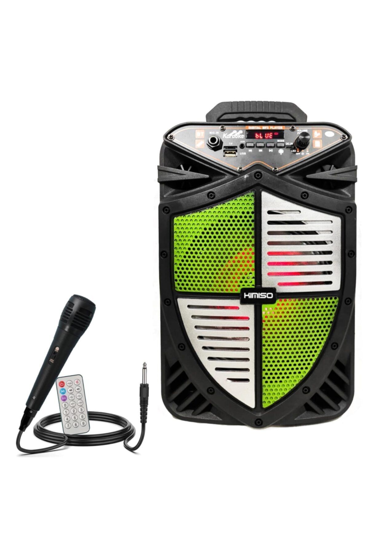 KİMİSO Seyyar Anfi El Mikrofonlu 20cm 10w Bt/usb/sd Ledli Qs-5802