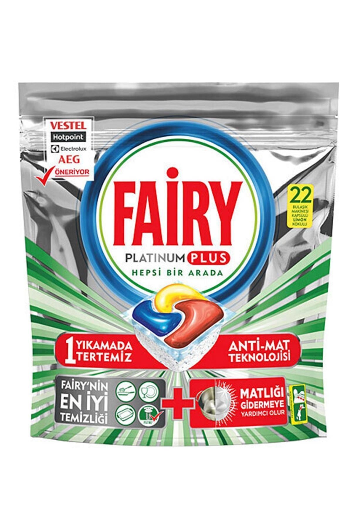 Fairy Platinum Plus 22 Yıkama Bulaşık Makinesi Deterjanı Kapsülü