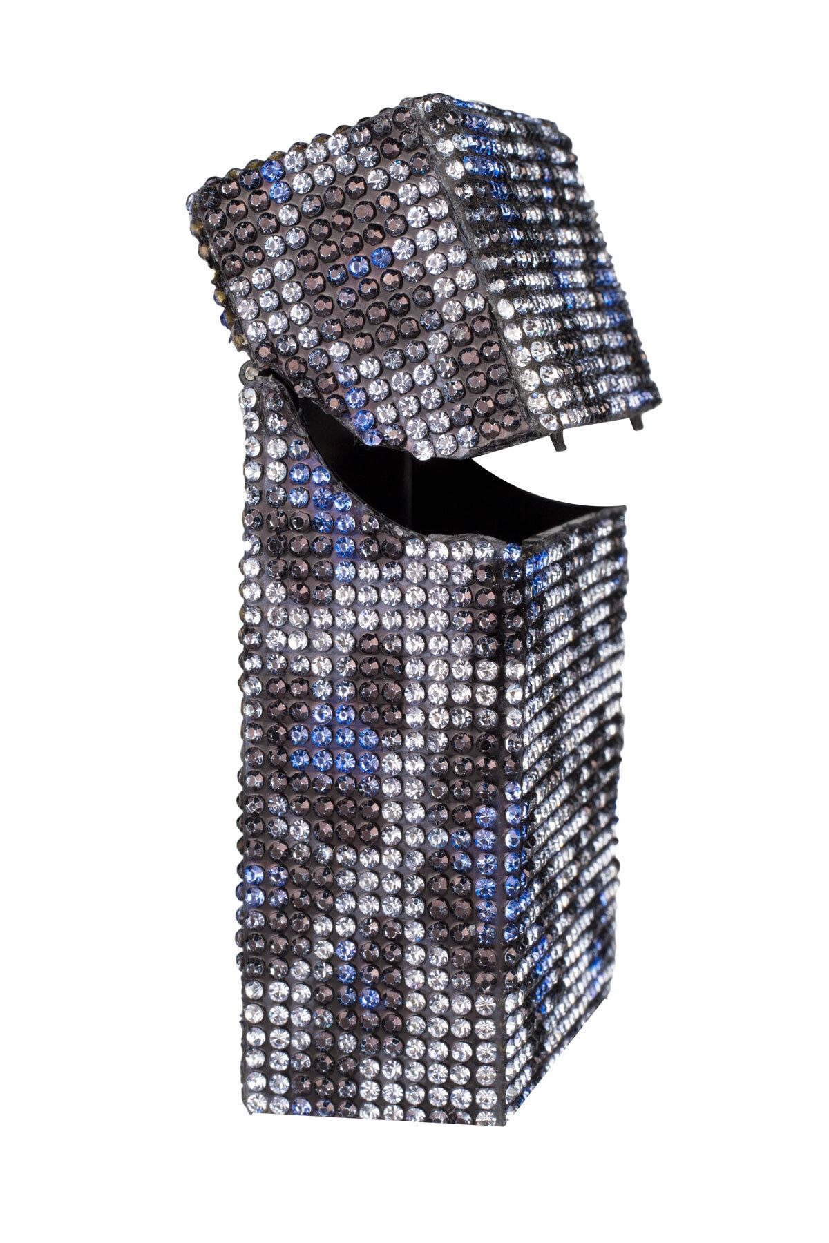 NESGIFT Kadın Mavi ve Siyah Swarovski Taşlı Kalın Kutu