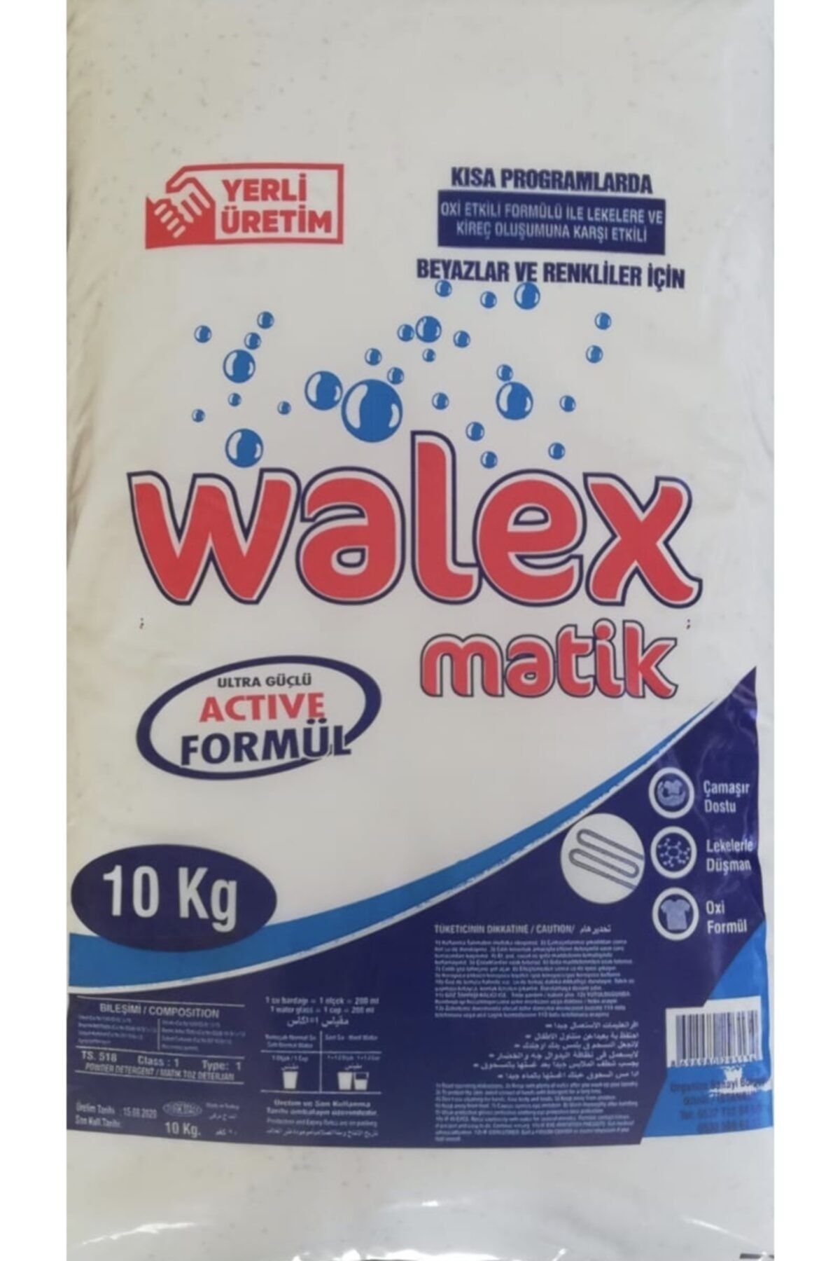 WALEX TEMİZLİK ÜRÜNLERİ Walex Matik 10 Kg Beyaz Ve Renkliler Için