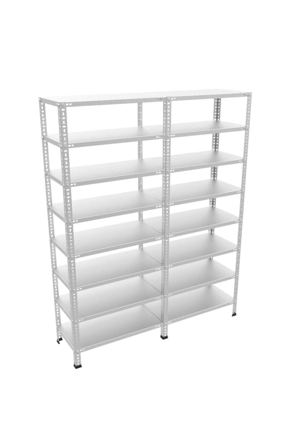 RafBurada 8 Katlı Duble Galvaniz Çelik Raf.depo,arşiv,dosya Rafı. 0.70 Mm-31x75-200cm
