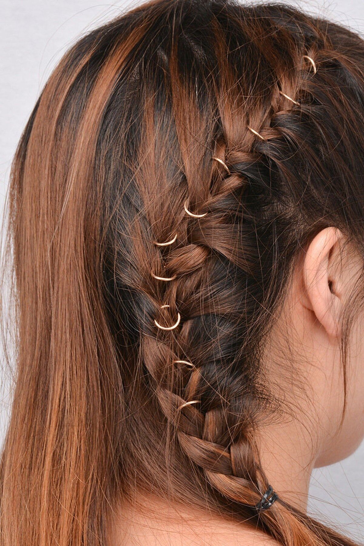TAKILI ACCESSORIES Kadın 8'li Rose Renk Saç Küpesi Seti