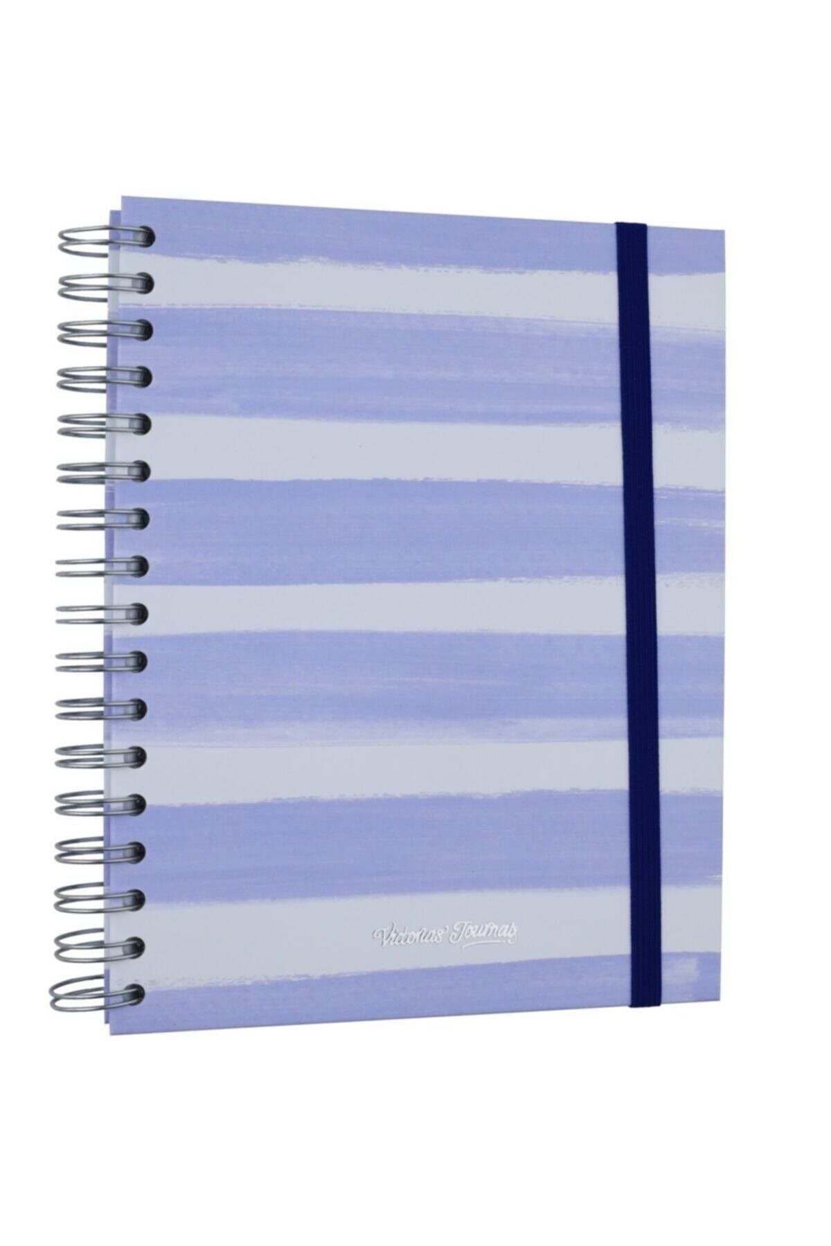 Victoria's Journals Stripes 2021 Lila Süresiz Ajanda - Planlayıcı 17x24 cm