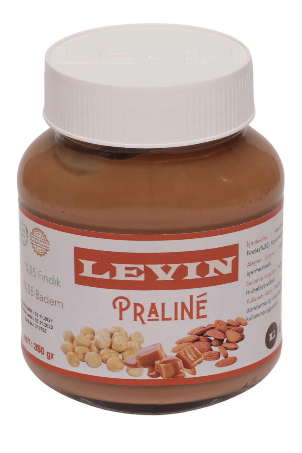 LEVİN Badem-fındık Kreması (FRANSIZ PRALİN) 350gr Cam Kavanoz