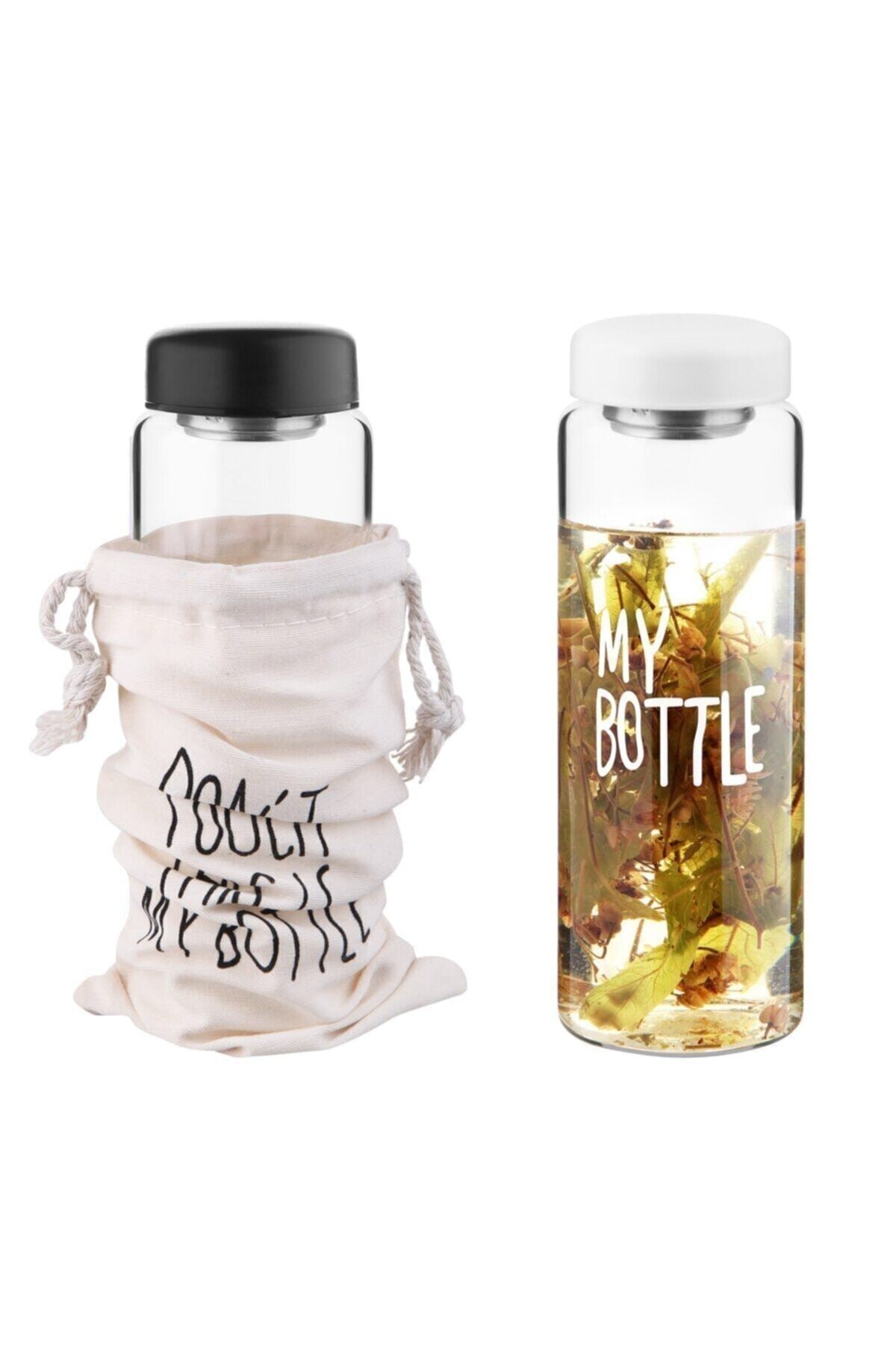 My Bottle Siyah Kılıflı Detoks Cam Matara 500 ml