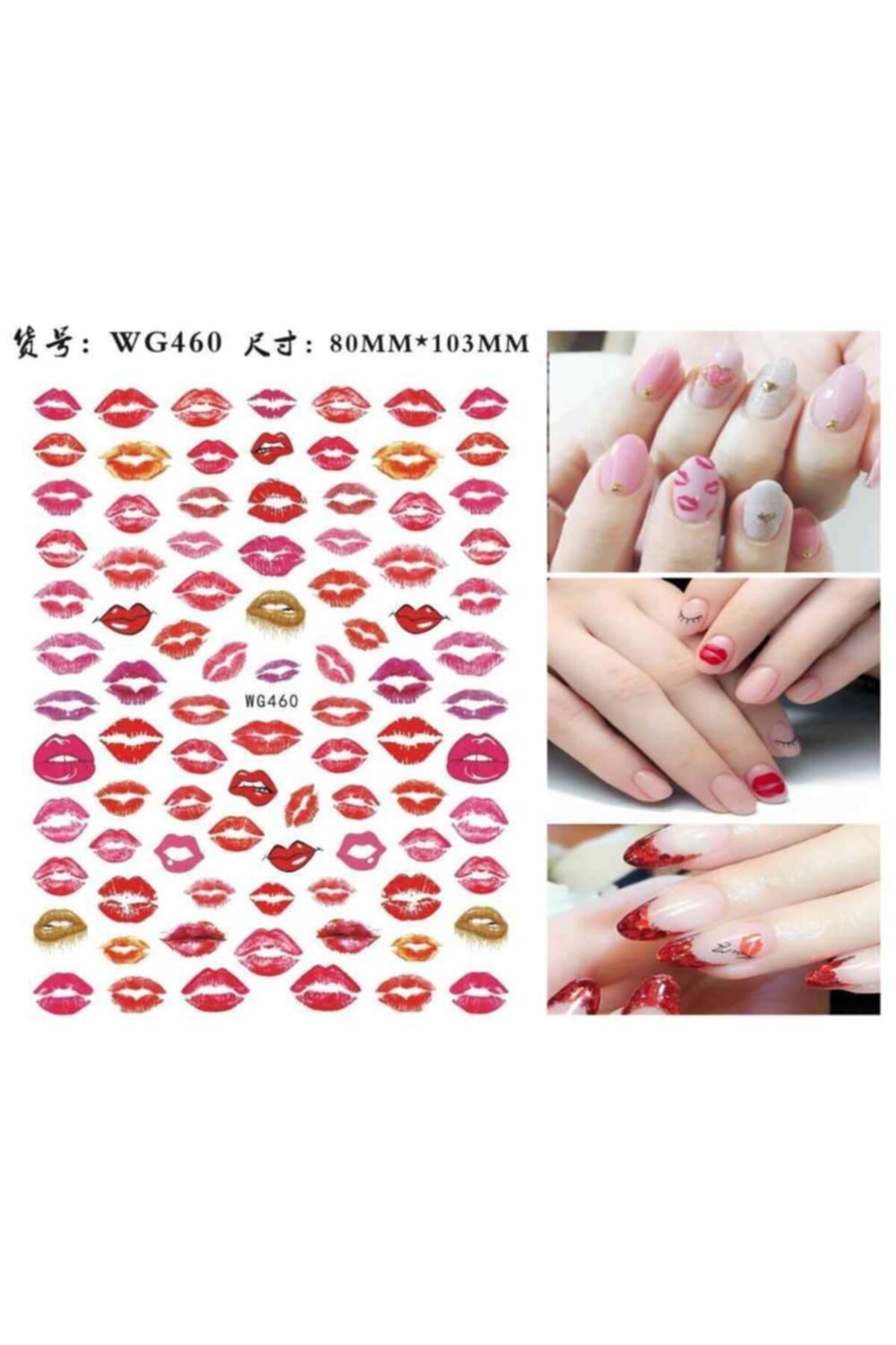 Venalisa Tırnak Sticker Nail Art Süsleme Etiket Wg 460 Dudak