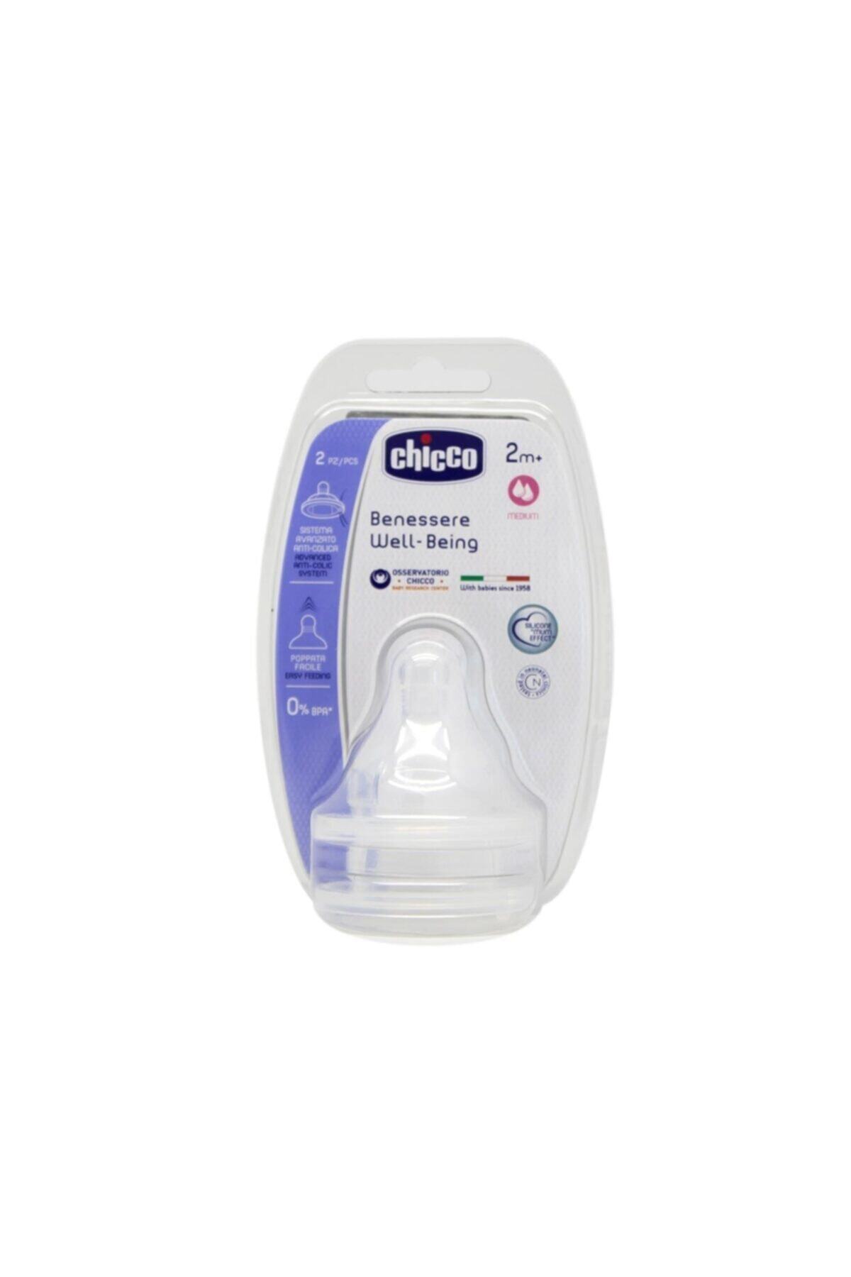 Chicco Wellbeing Silikon Biberon Emziği Orta Akış 2 Li 2+ Ay