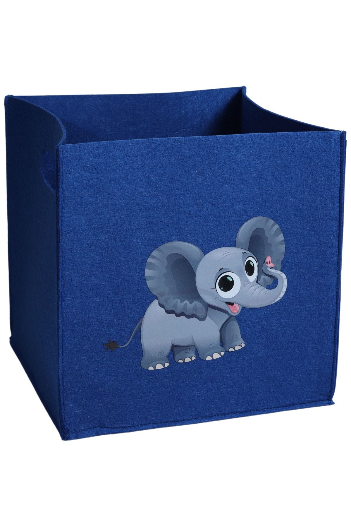Brand Guard Çok Amaçlı Keçe Organizer Sepet Seti Çocuk Odası Oyuncak Sepeti // 30x30x30 Cm Mavi Fil