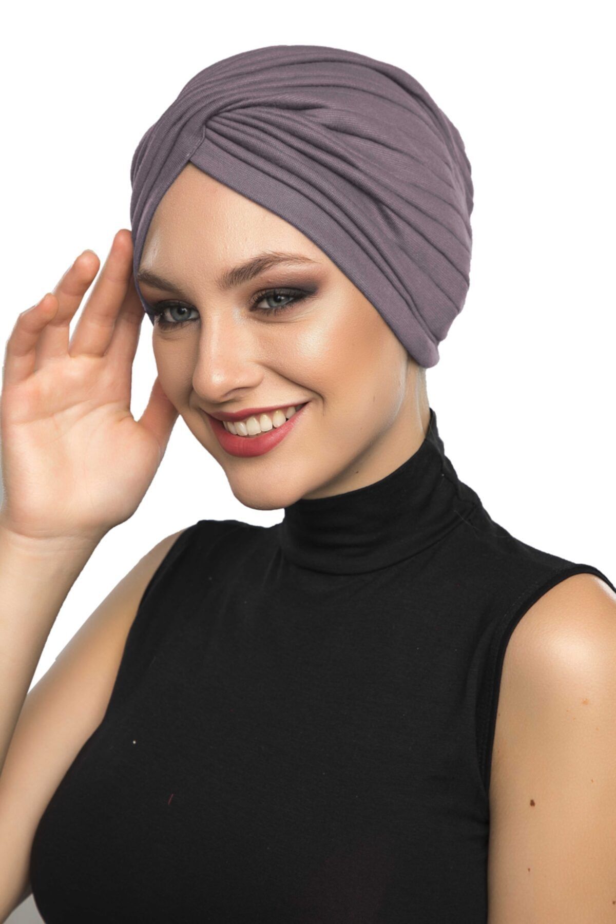 fidan bone Soft Çapraz W Lila Hazır Türban Tesettür Bone