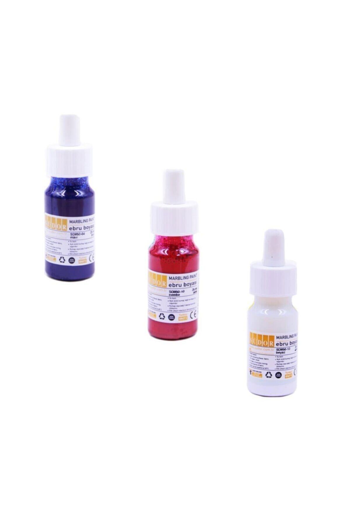 Südor Ebru Boyası 25 Ml. Beyaz - Pembe - Mavi