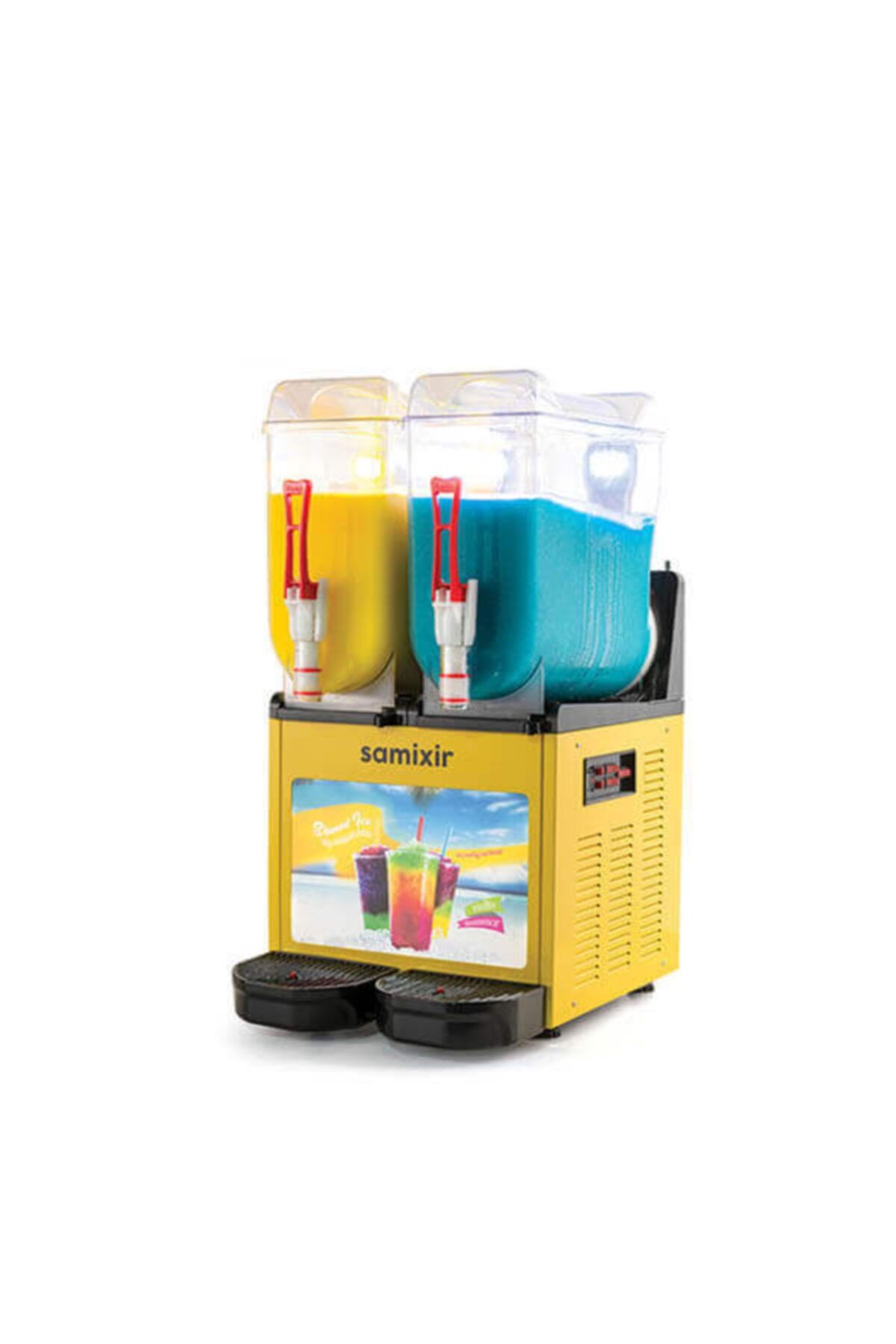 Samixir Slush Twin Allure, Granita, Meyve Suyu Dispenseri, 12+12 L, Sarı