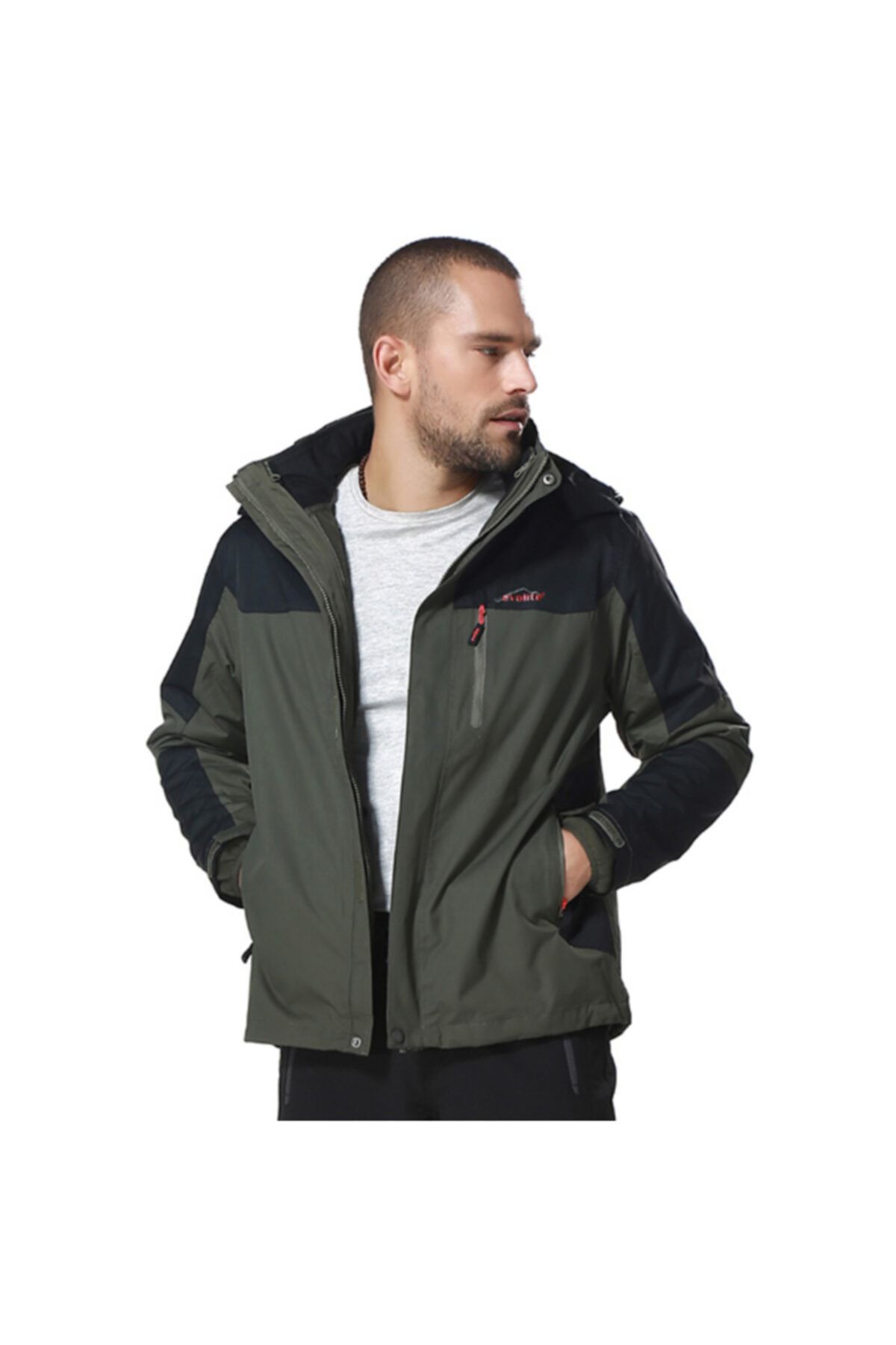 elifeoutdoor E-3015 Evolite Bay Diva 3ın1 Mont Haki/siyah L