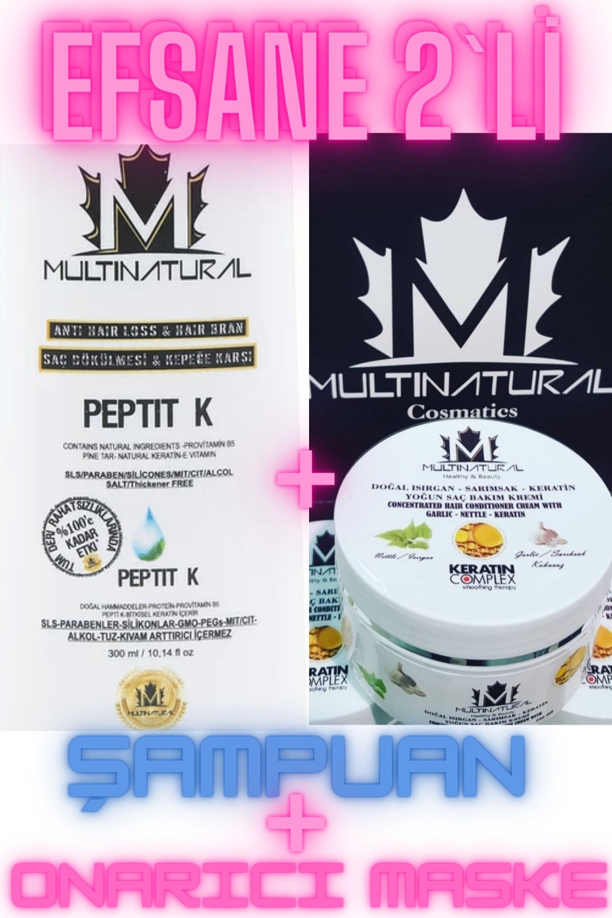 multinatural Kepek Ve Egzama Şampuanı Onarıcı Keratin Maske Kaşıntı Kepek Dökülme Uzamama Cansızlık