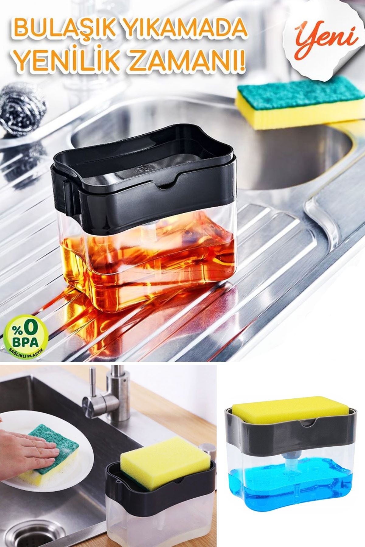Hayveys Hayatınızı Kolaylaştıran Pompalı Sünger Hazneli Sıvı Sabunluk 380 Ml