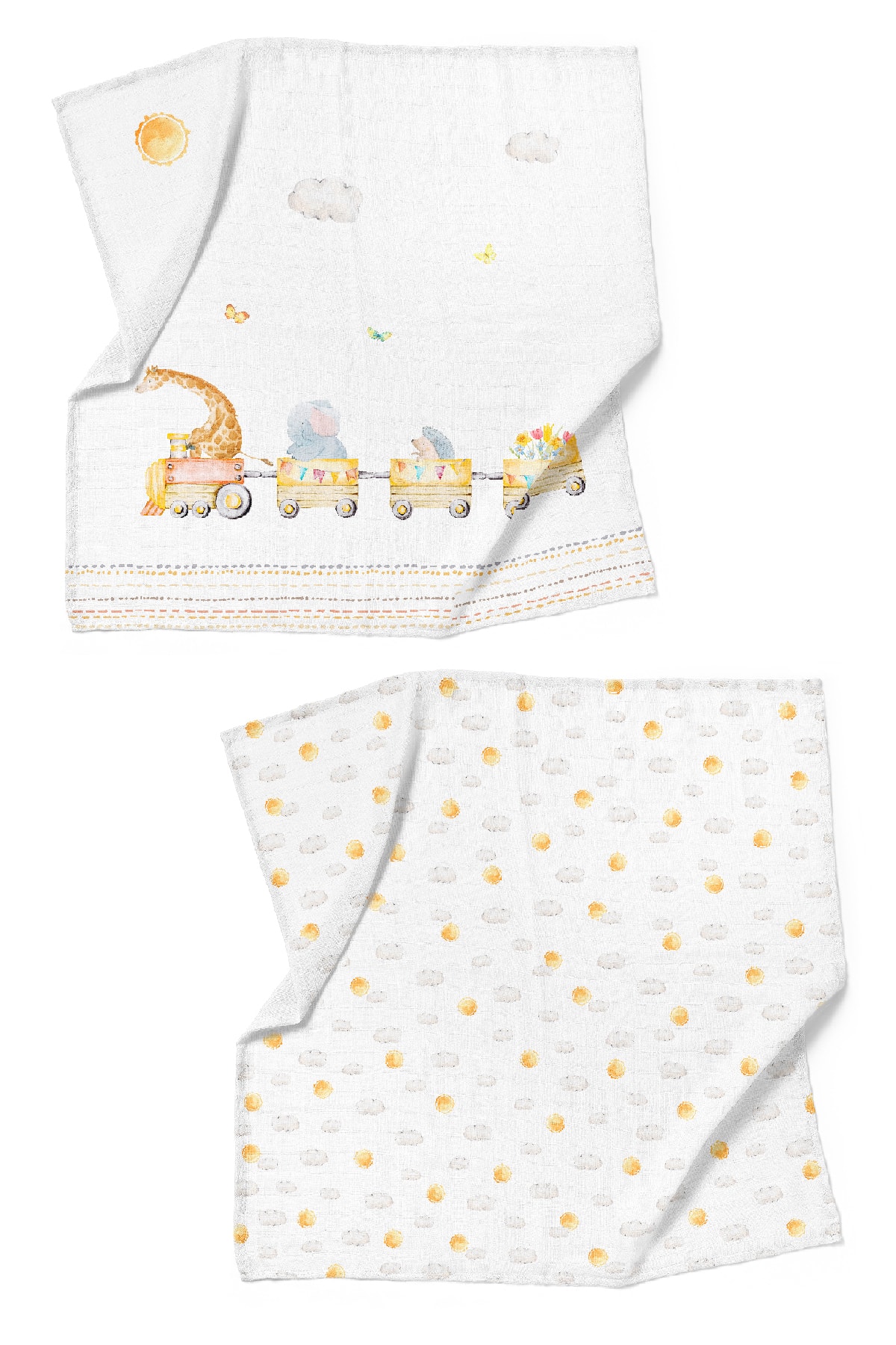 Casadora Baby Loco Voyage Pamuk Müslin Örtü Seti (90x90 Cm 2'li)