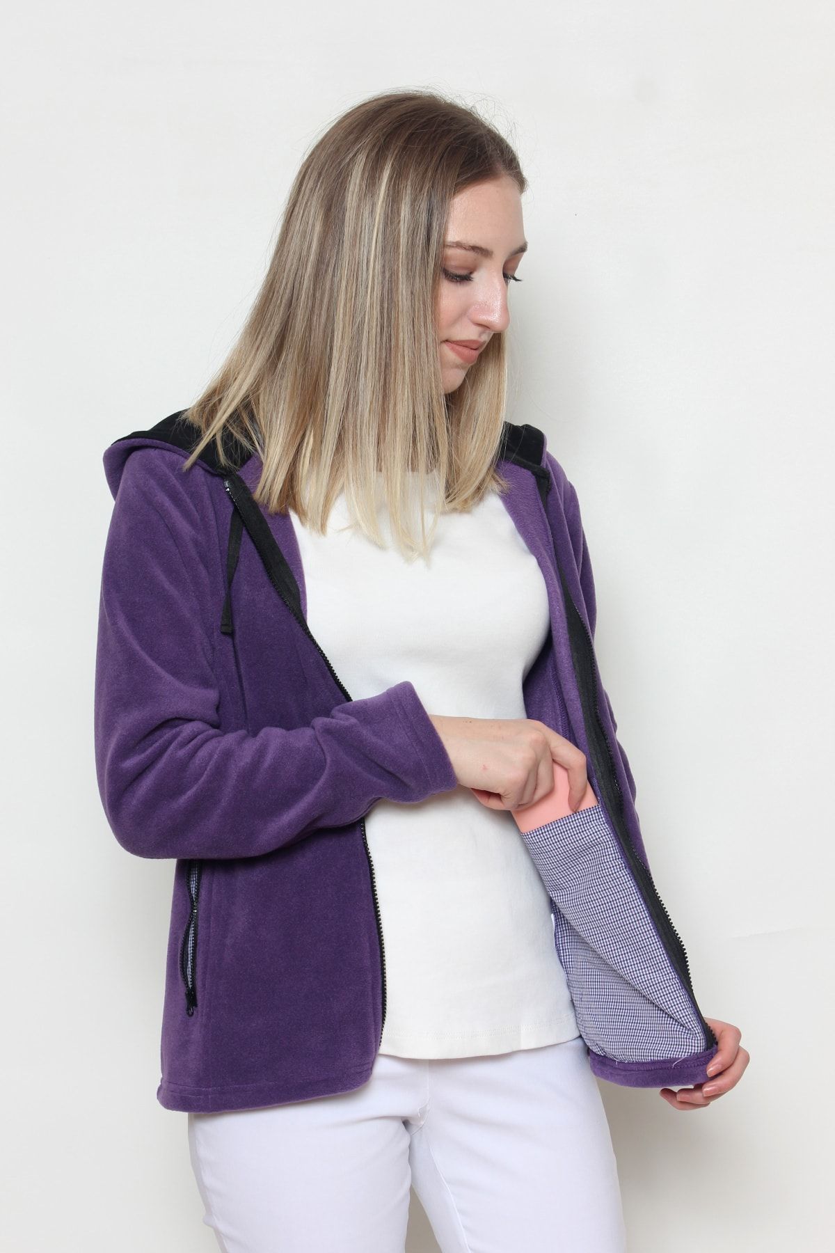 Cottoncool Kadın Kapüşonlu Polar Hırka